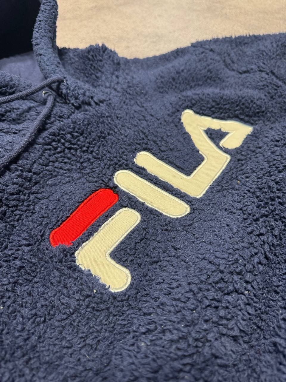 Fila × Vintage 🦕 Vintage Hoodie Fila Big Logo Teddy Fleece Size US XL / EU 56 / 4 - 2 Thumbnail