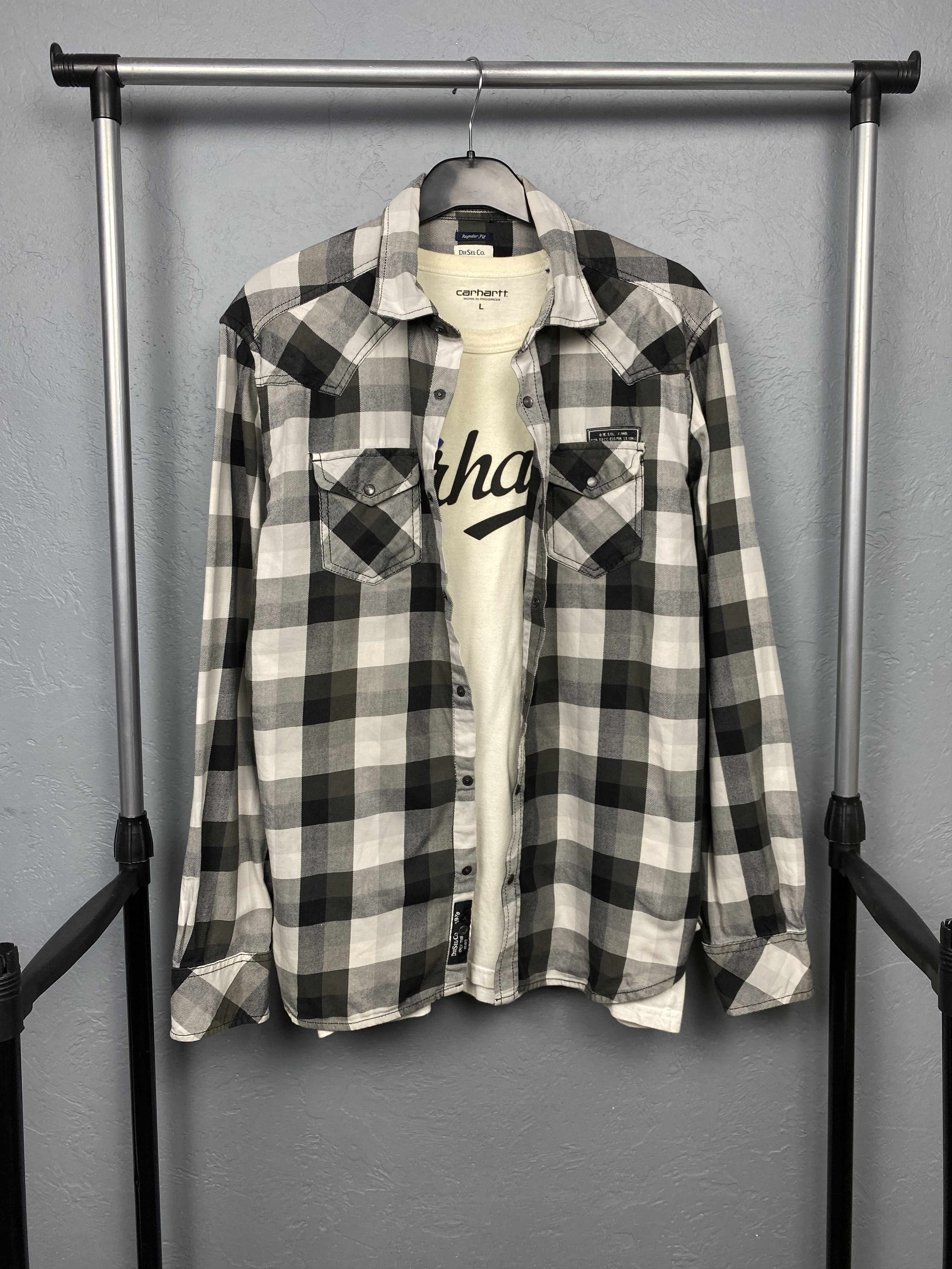 Diesel Diesel Vintage Mens Flannel Plaid Shirt Size US L / EU 52-54 / 3 - 1 Thumbnail