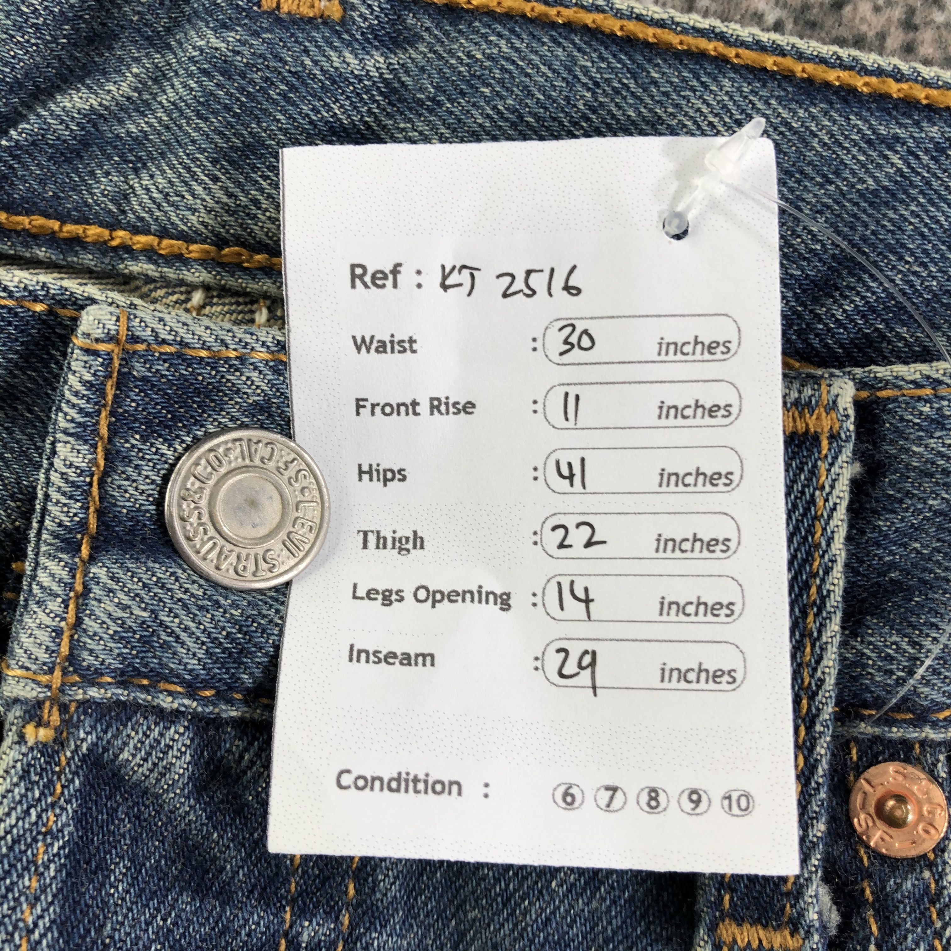 Levi's Vintage 90s Levis 501 Jeans Patchwork Denim KJ2516 Size US 30 / EU 46 - 11 Thumbnail