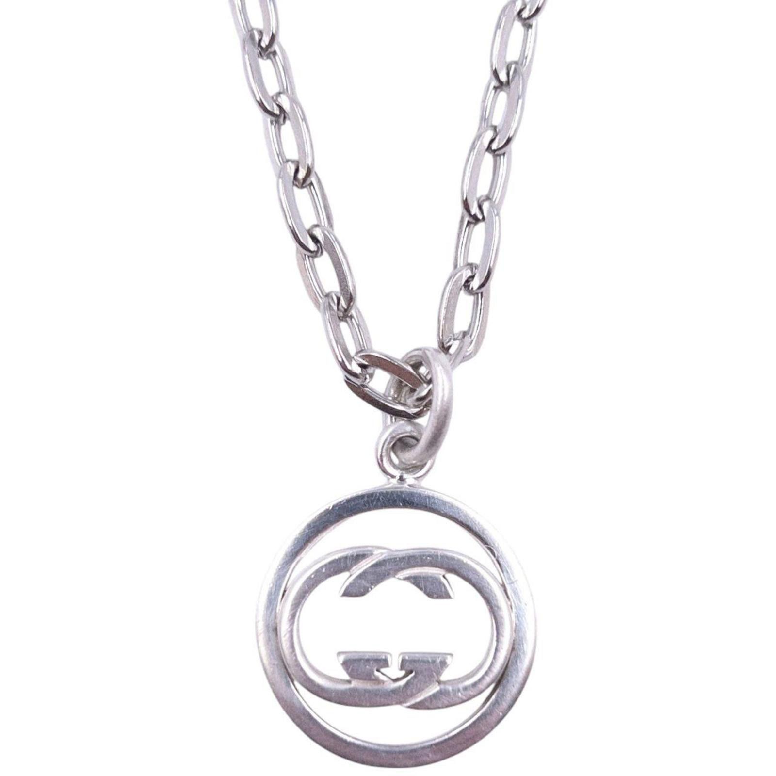 Gucci Vintage Gucci Silver Logo Necklace Size ONE SIZE - 1 Thumbnail
