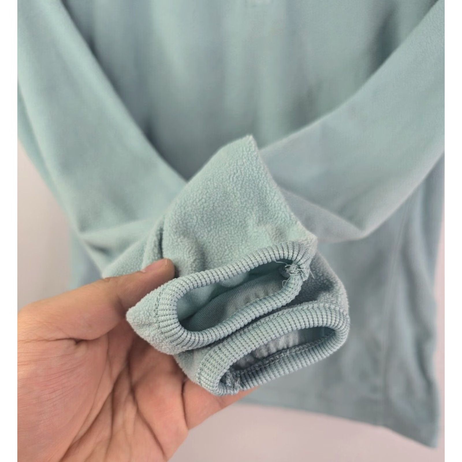Vintage Columbia Sweatshirt 1/4 Zip Pullover Mock Neck Women's Medium Mint Green Size M / US 6-8 / IT 42-44 - 3 Thumbnail