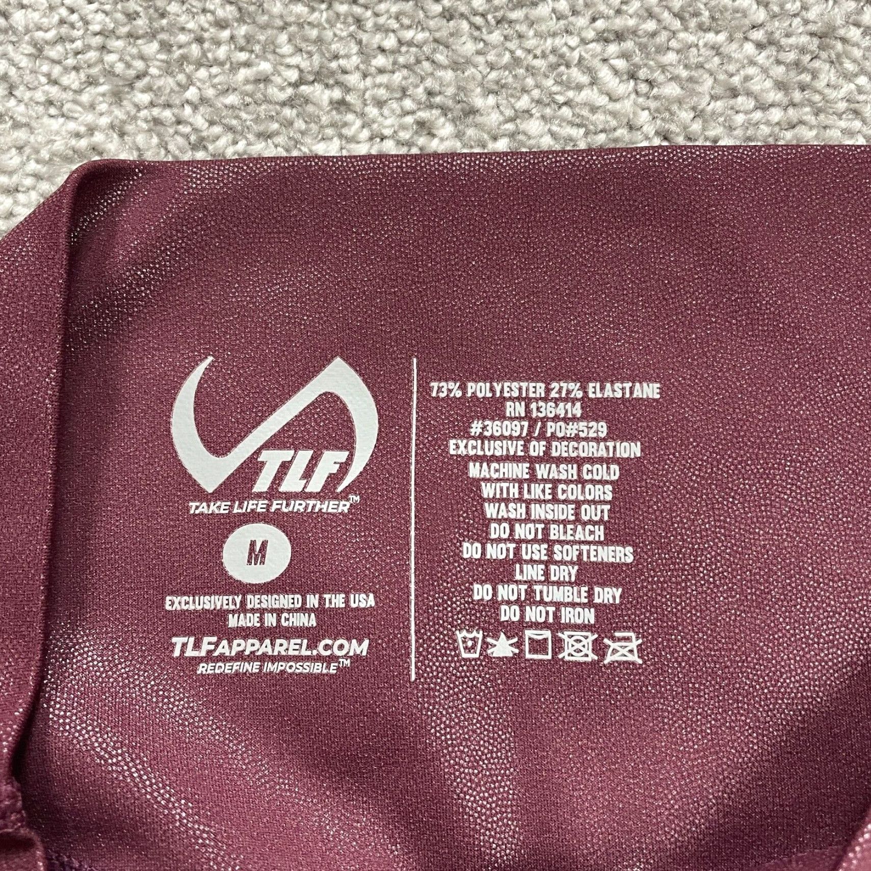 Vintage Take Life Further Compression Leggings Womens Medium Maroon High Rise Gym 24x26 Size 32" / US 10 / IT 46 - 4 Thumbnail