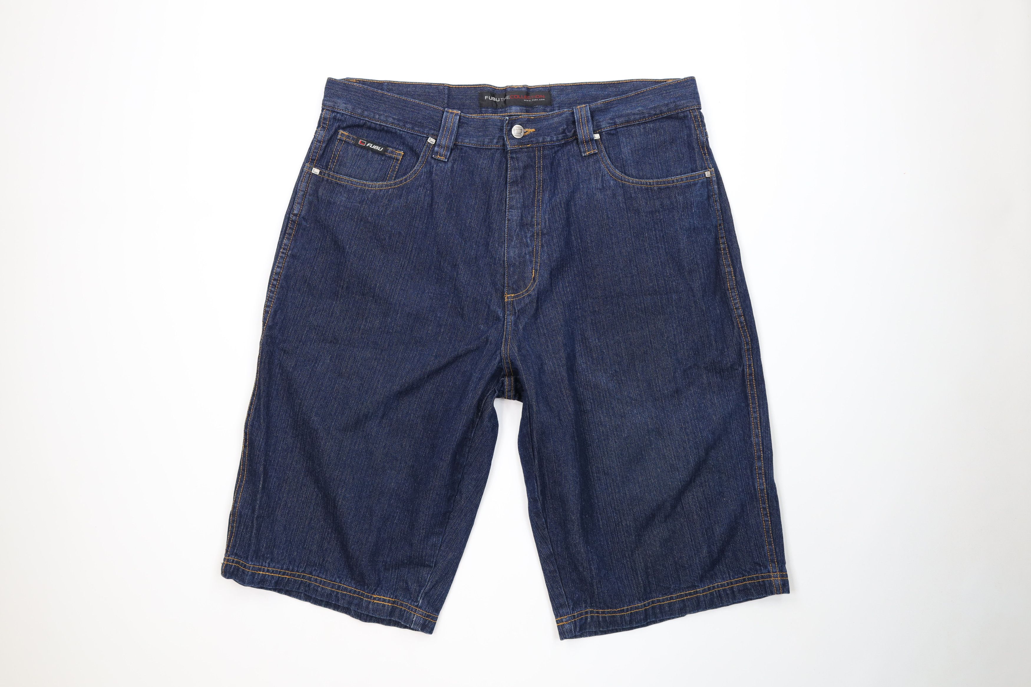 Fubu Vintage 90s Y2K FUBU Relaxed Fit Denim Jean Shorts Jorts Size US 38 / EU 54 - 1 Thumbnail