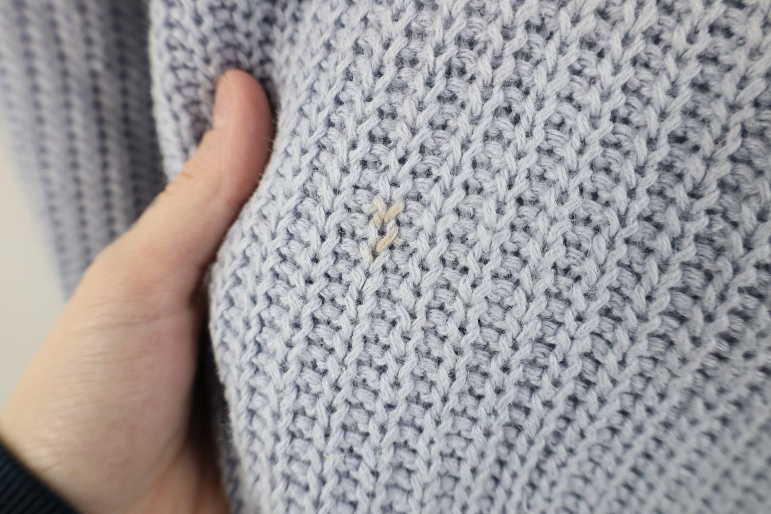 Vintage Vintage 90s Streetwear Ribbed Crewneck Sweater Light Blue Size US L / EU 52-54 / 3 - 4 Thumbnail