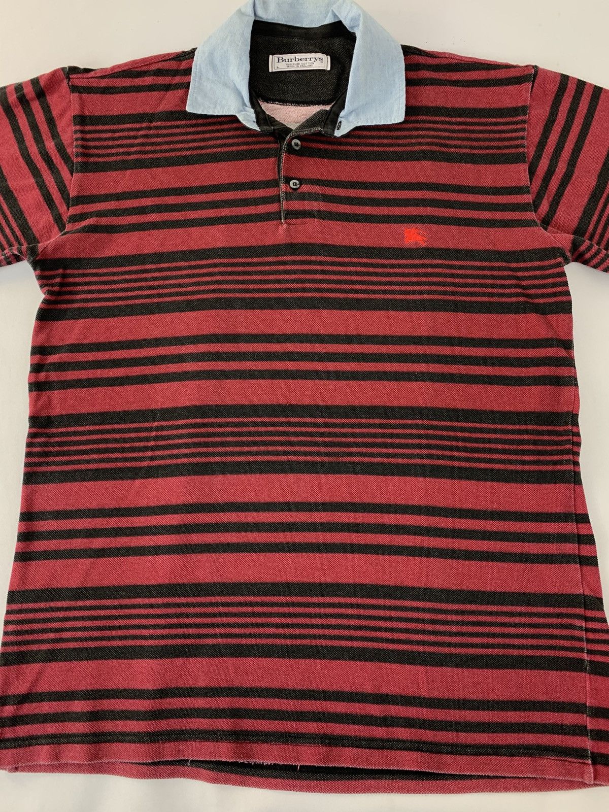 Burberry 90s Burberrys London Red Striped Polo Tee T-shirt Size US XL / EU 56 / 4 - 3 Thumbnail