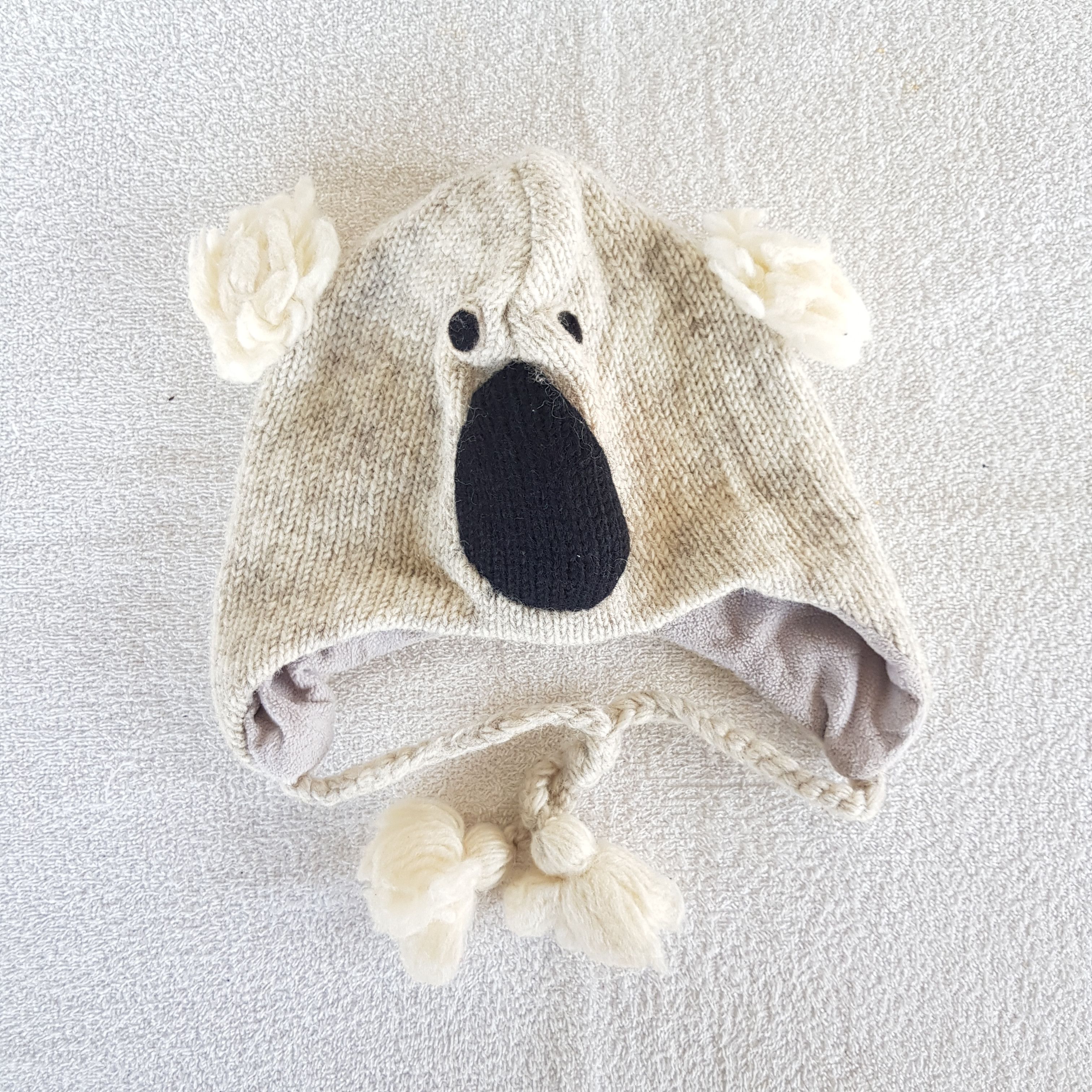 Japanese Brand Vintage Koala Bear Earflap Beanie Funny Knit Snow Caps Hats Size ONE SIZE - 5 Thumbnail