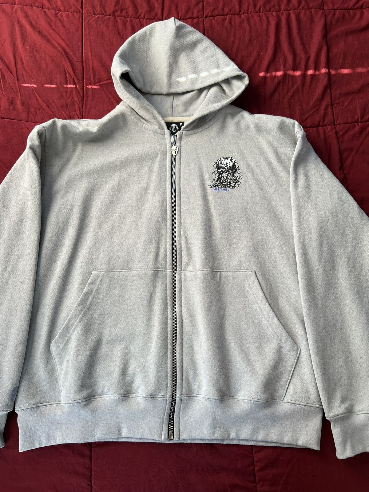image of Warren Lotas Watch It Burn Hoodie in Grey, Men's (Size Large)