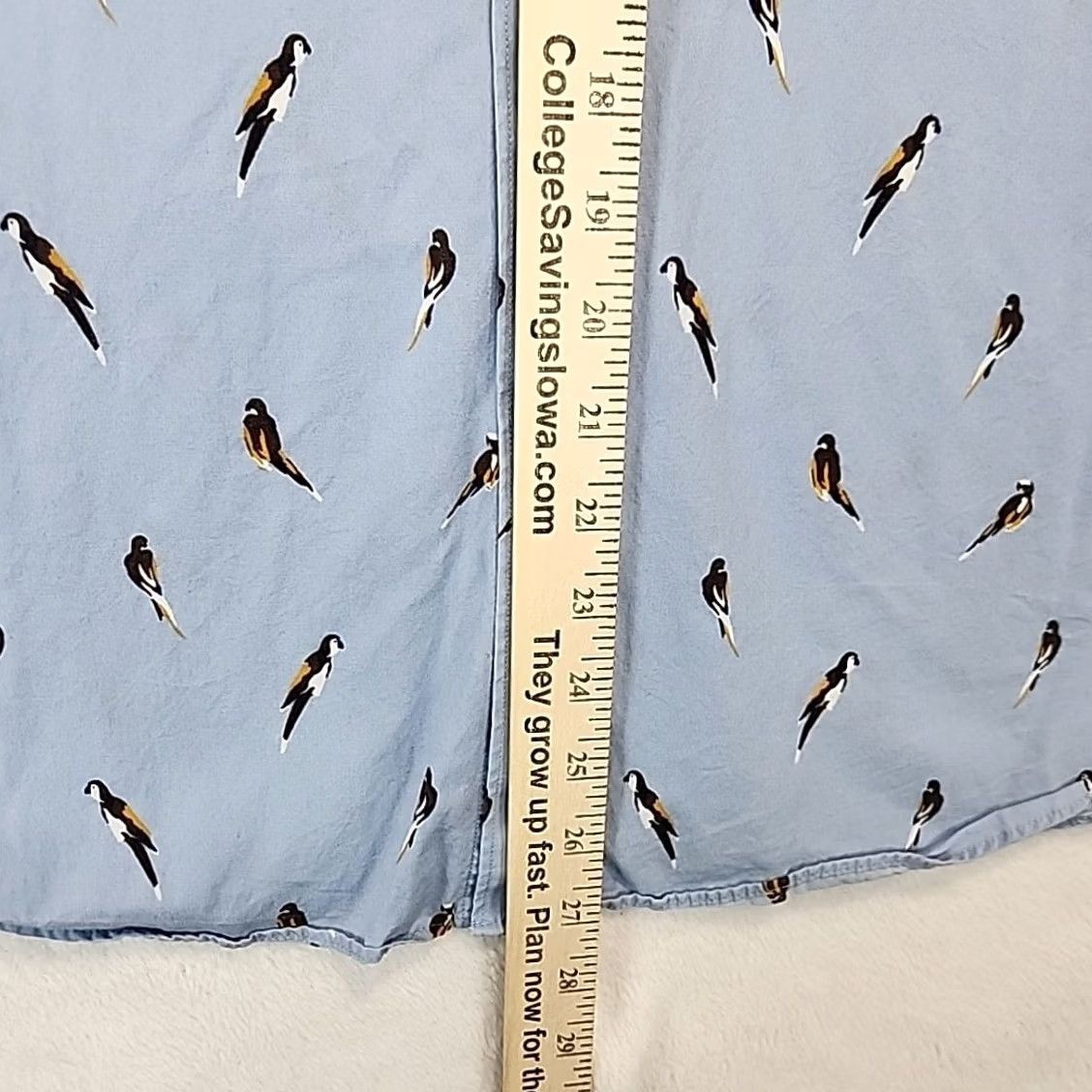Vintage Crosby & Howard Stretch Light Blue Mens L Button-Down Shirt Bird Parrot Dress LS Slim Cotton Woven Casual Wear Size 42R - 6 Thumbnail