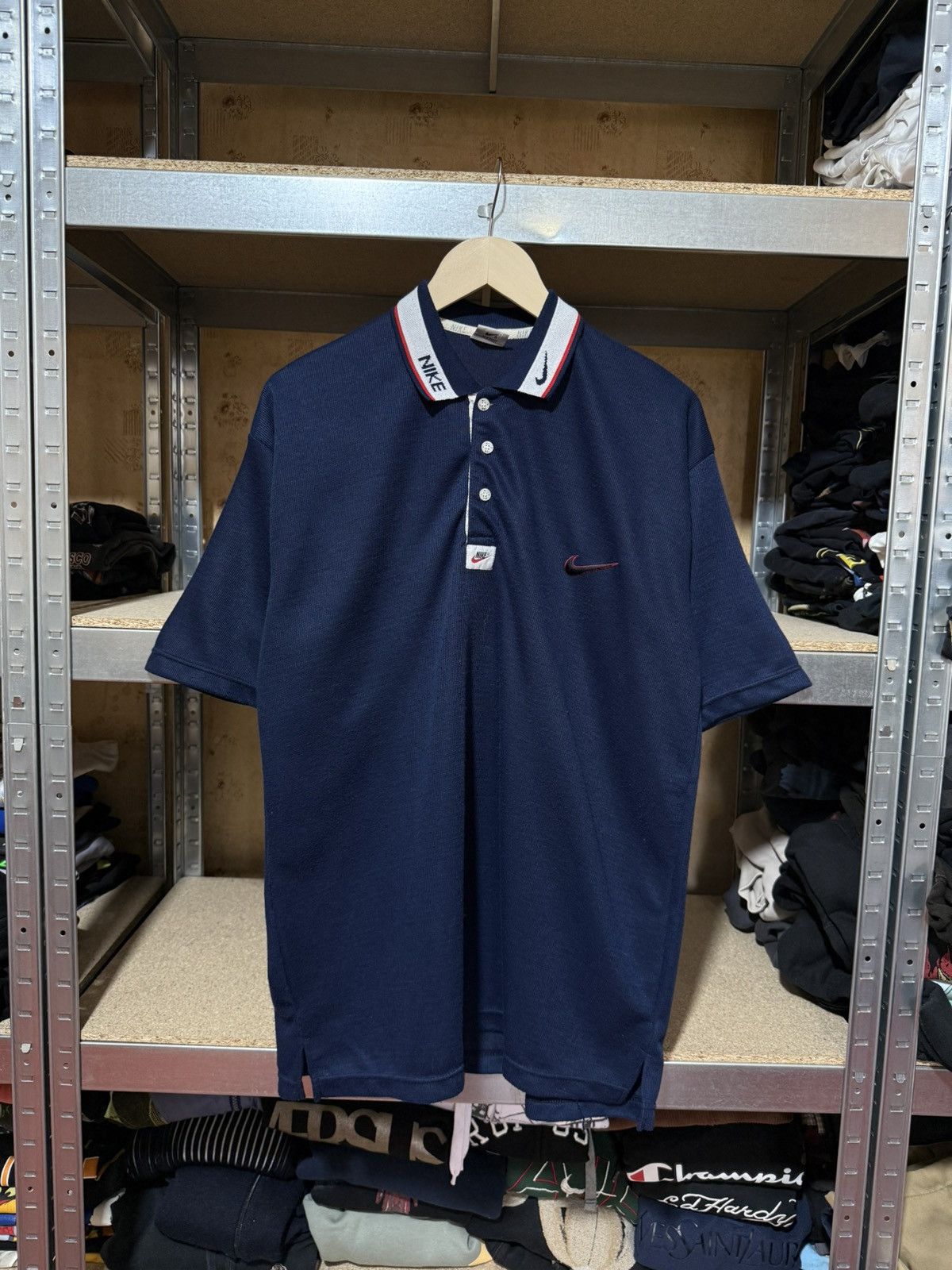 Nike × Vintage 🇺🇸 Vintage 90s Nike Polo T-shirt PSG Made In USA Y2K Hype Size US XL / EU 56 / 4 - 1 Thumbnail