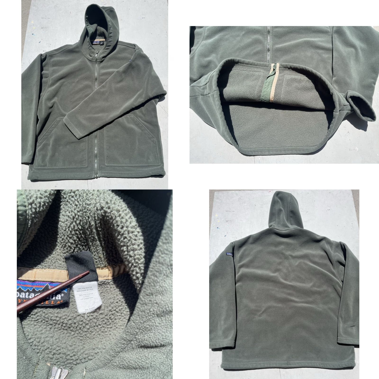 Patagonia Men's Patagonia Hoodie Green Solid XL Synchilla Zip USA Distress Active Outdoor Size US XL / EU 56 / 4 - 9 Thumbnail