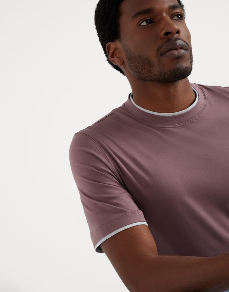 Brunello Cucinelli o1w1db10825 T-Shirt in Purple Size US S / EU 44-46 / 1 - 2 Thumbnail