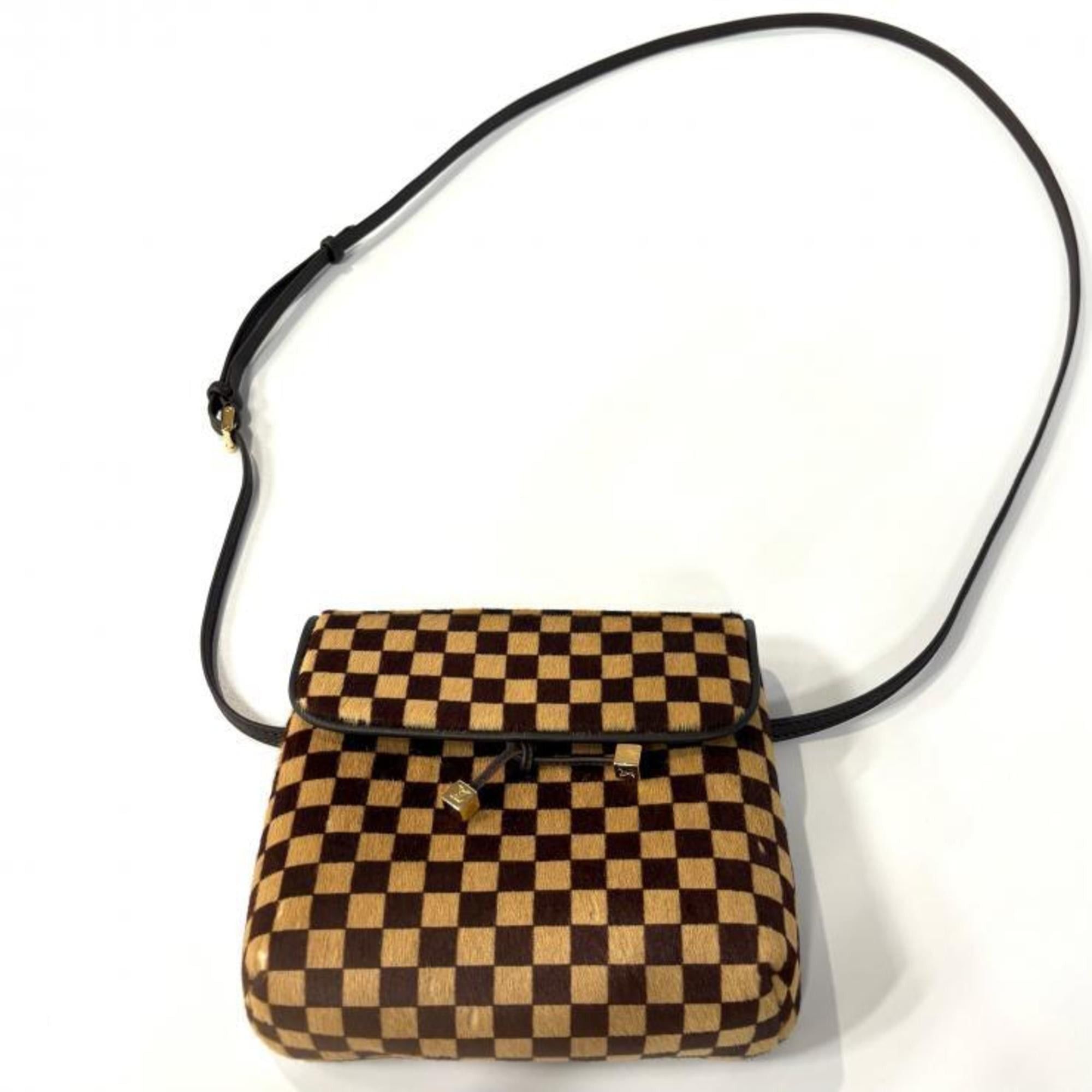 Louis Vuitton LOUIS VUITTON Damier Sauvage Gazelle M92130 Shoulder Bag in Brown Pony Leather Size ONE SIZE - 1 Thumbnail