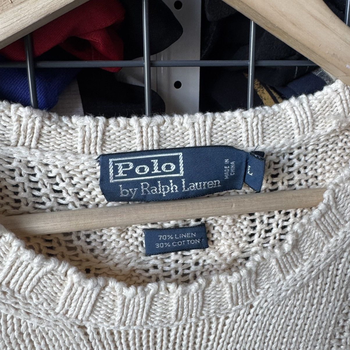 Vintage Polo Ralph Lauren Linen Cable Knit Anchor Marine Sweater Size US L / EU 52-54 / 3 - 4 Thumbnail