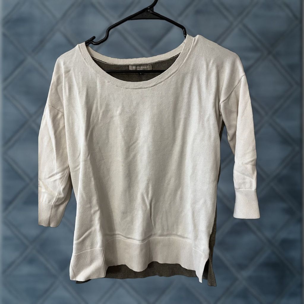 Banana Republic Banana Republic Sweater Womens XS White 3/4 Sleeve Button Cotton XS Size XS / US 0-2 / IT 36-38 - 1 Thumbnail