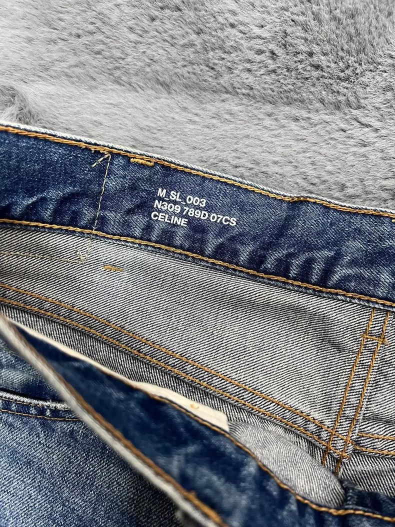 Celine Celine 19 spring/summer raw-edge washed blue slim straight Size US 31 - 3 Thumbnail