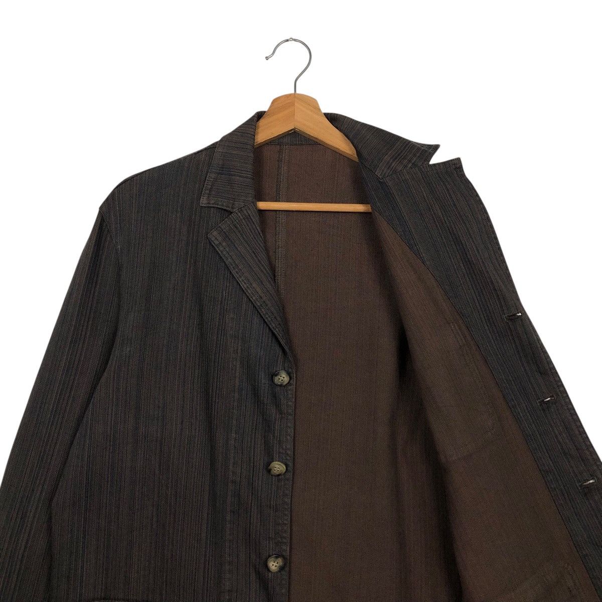 Issey Miyake 📌Vintage Hickory Chore Work Jacket Navy Blue Japan Made Size US M / EU 48-50 / 2 - 13 Thumbnail