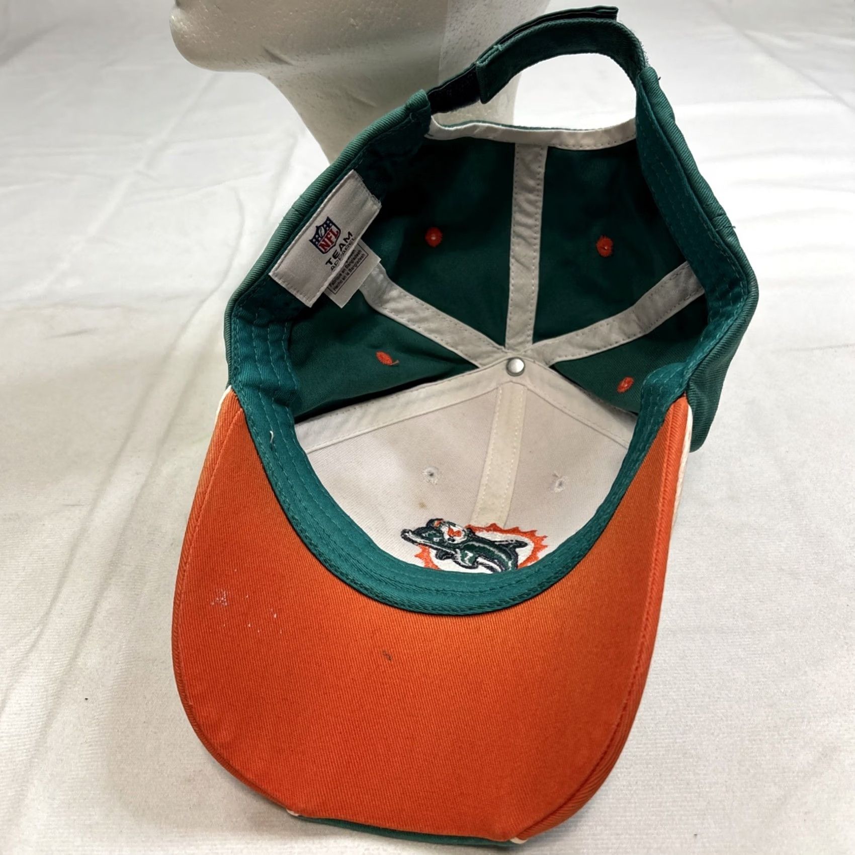 NFL VINTAGE Miami Dolphins Hat Cap Strapback Teal Green White Team NFL Football Mens Midsize Strapback Size ONE SIZE - 7 Thumbnail