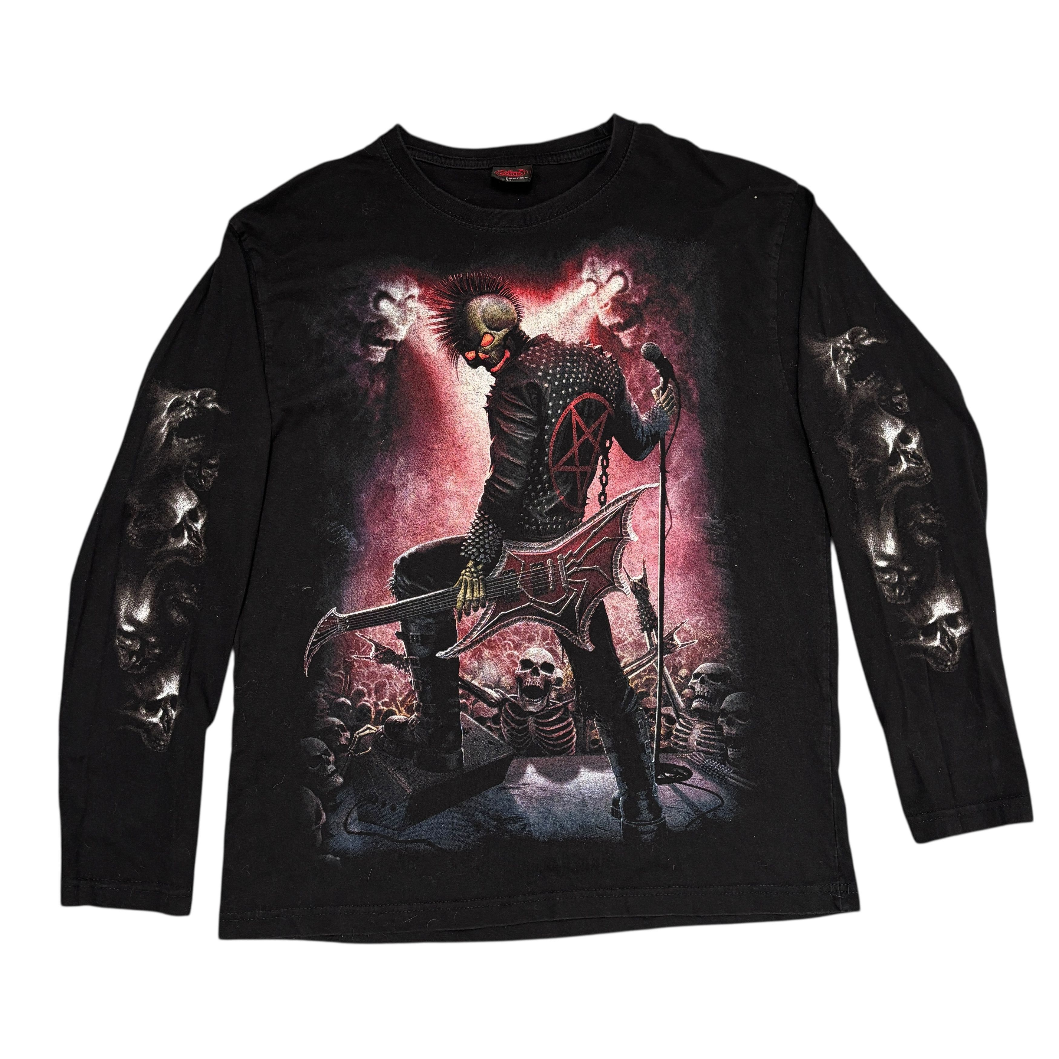 Band Tees Vintage Skeleton Shirt Long Sleeve Spiral Skull Y2K Size US L / EU 52-54 / 3 - 1 Thumbnail
