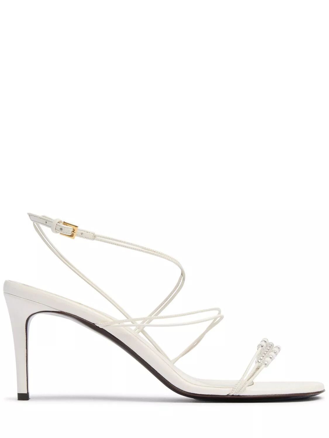 KHAITE KHAITE Loop Beads Optic White Leather 75mm Sandals Size US 11 / IT 41 - 1 Thumbnail