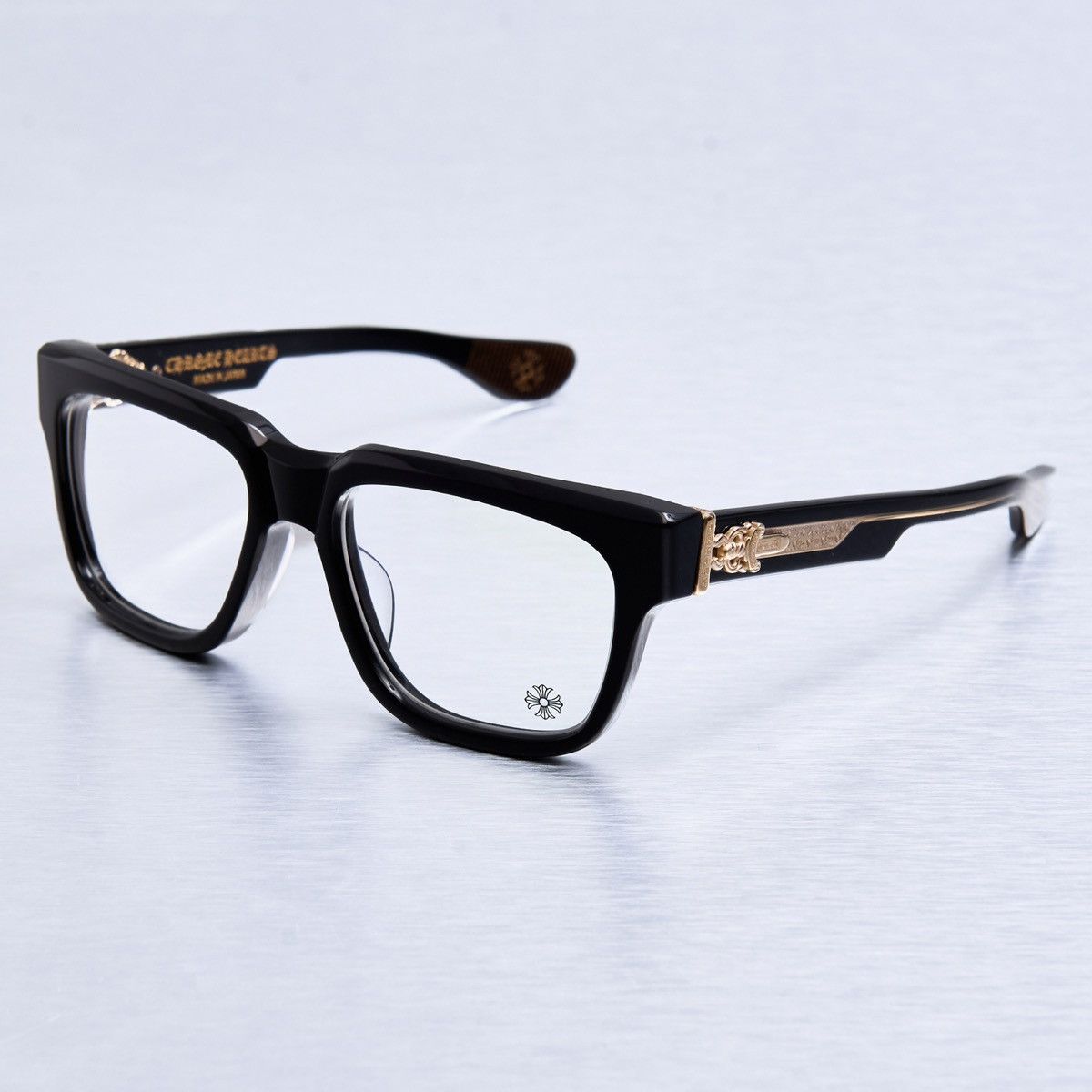 トップス CHROME HEARTS Chrome Hearts CHROME HEARTS BOX OFFICER BLACK - 18KGP GLASSES