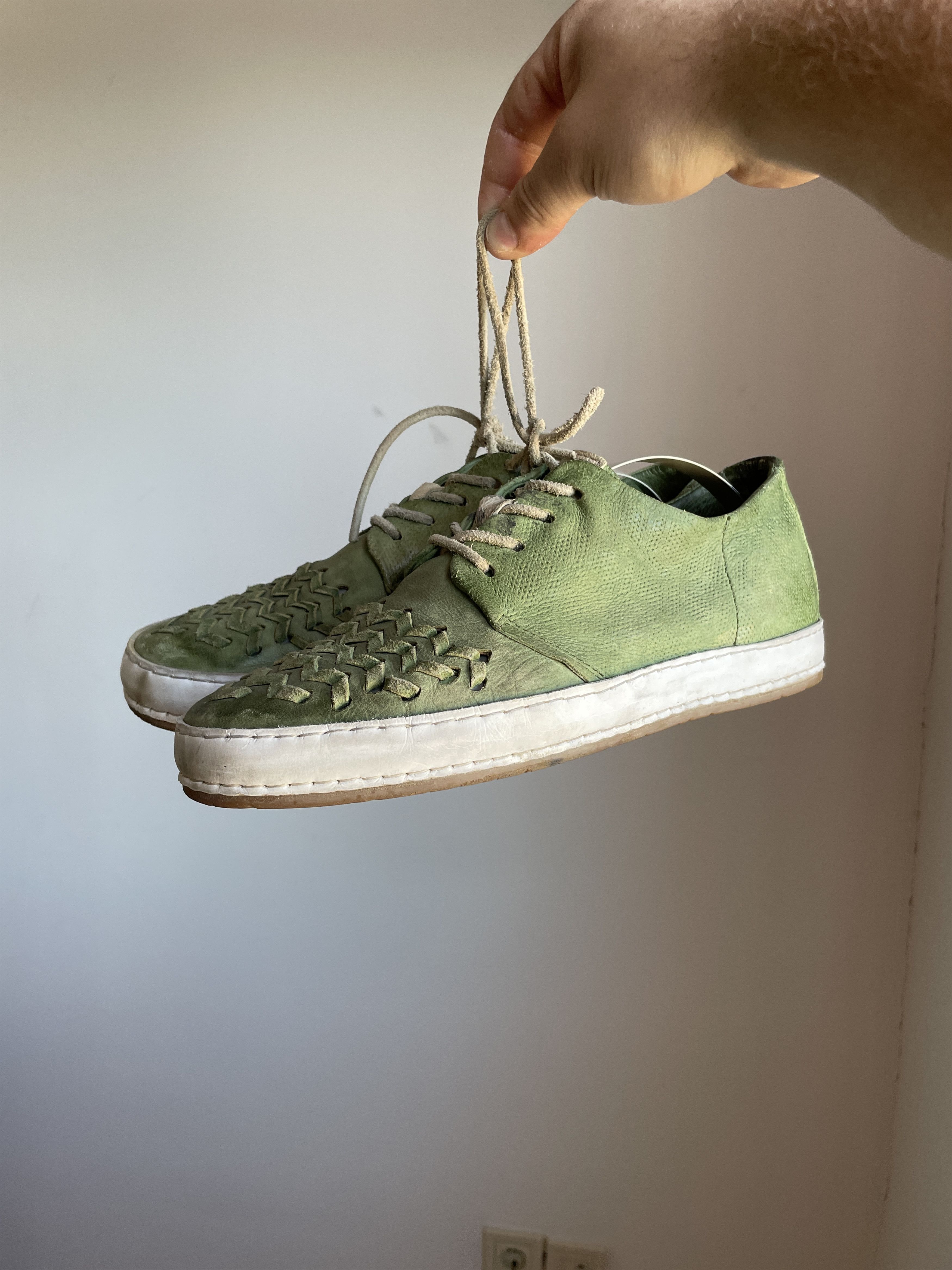 A.S.98 A.S. 98 Womens Leather Woven Distressed Sneakers Size US 10 / IT 40 - 2 Thumbnail