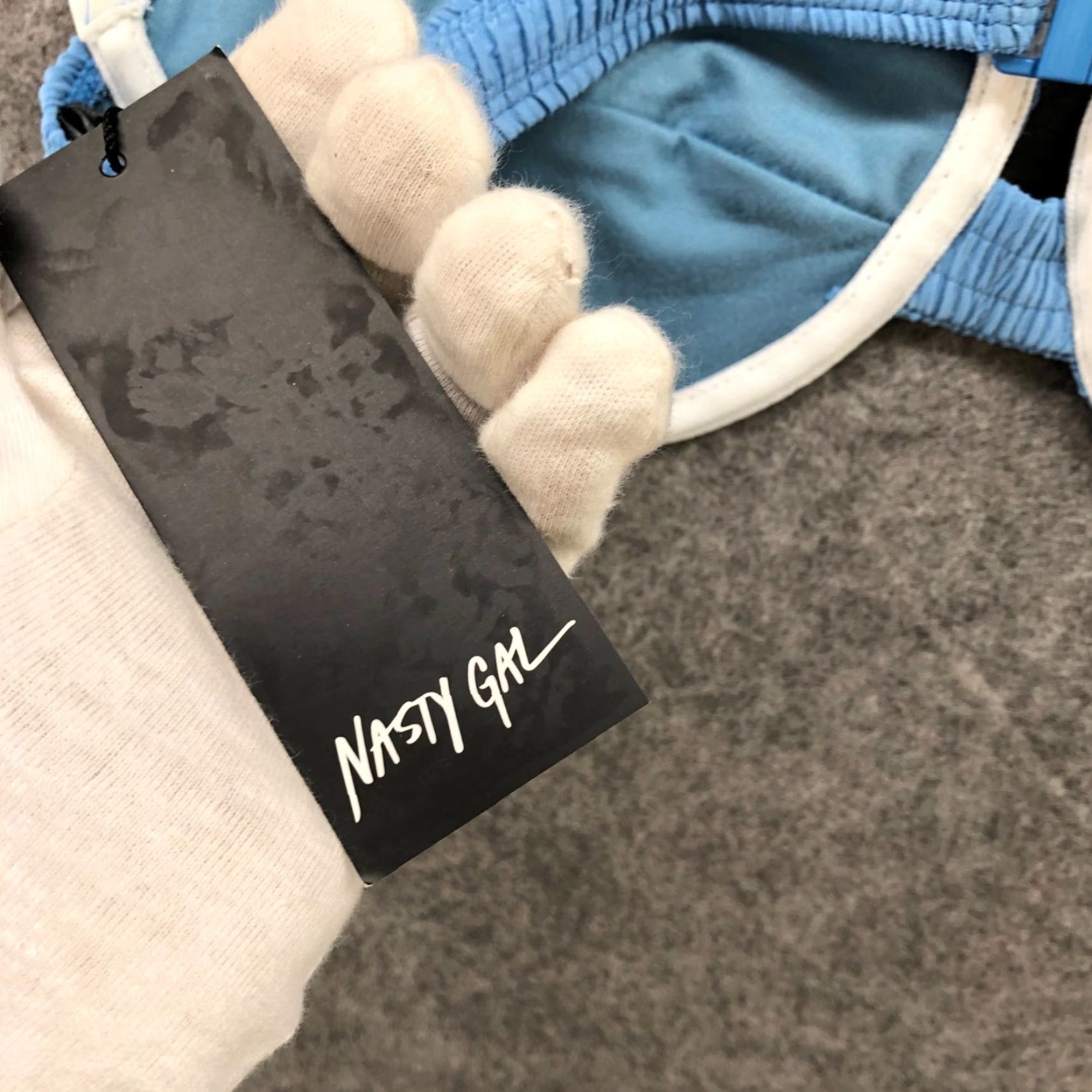 Nasty Gal NWT Nasty Gal Bikini Top Balconette Underwire Unpadded Light Blue Size 8 (M) Bra Top Women Size M / US 6-8 / IT 42-44 - 5 Thumbnail