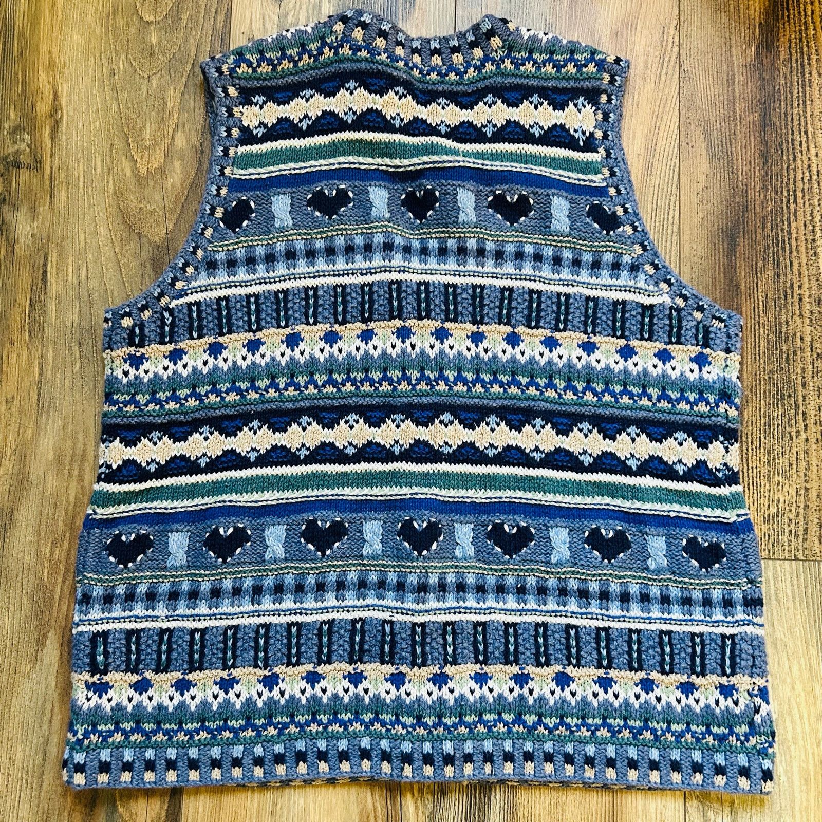 Vintage Vintage Hand Knit Sweater Vest Susan Bristol Wool Small Size S / US 4 / IT 40 - 2 Thumbnail