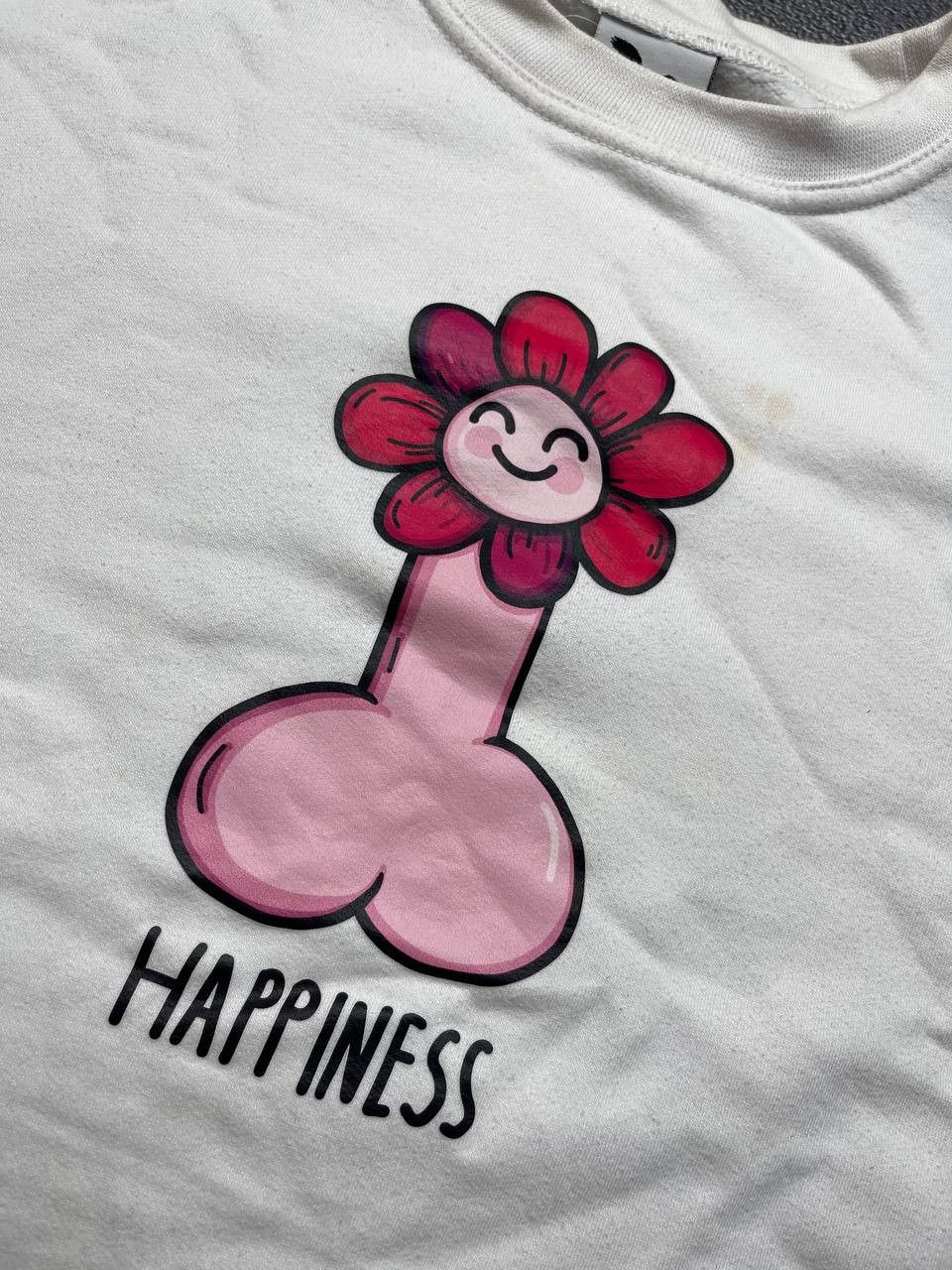 Vintage Happines big dick white sweatshirt size M Size US M / EU 48-50 / 2 - 6 Thumbnail