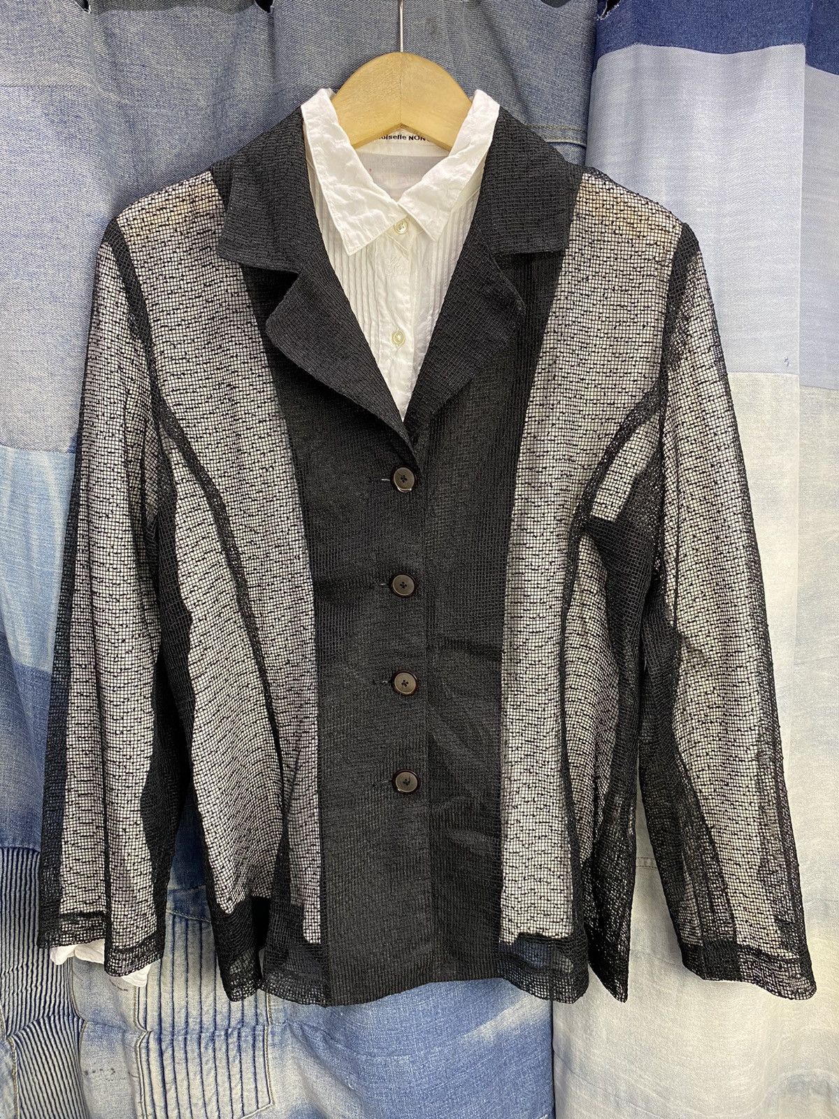 Beauty Beast × Japanese Brand × Vintage japanese lace shirt fishnet fineness Size US M / EU 48-50 / 2 - 10 Thumbnail