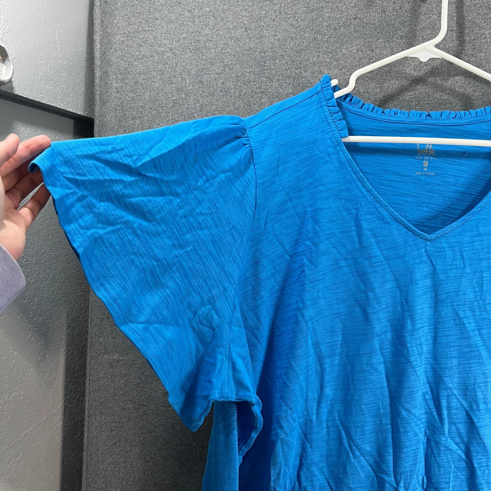 Other Belle by Kim Gravel Slub Knit Flirty Tee Ocean Reef Size 4X Size 4XL / US 24-26 - 4 Thumbnail
