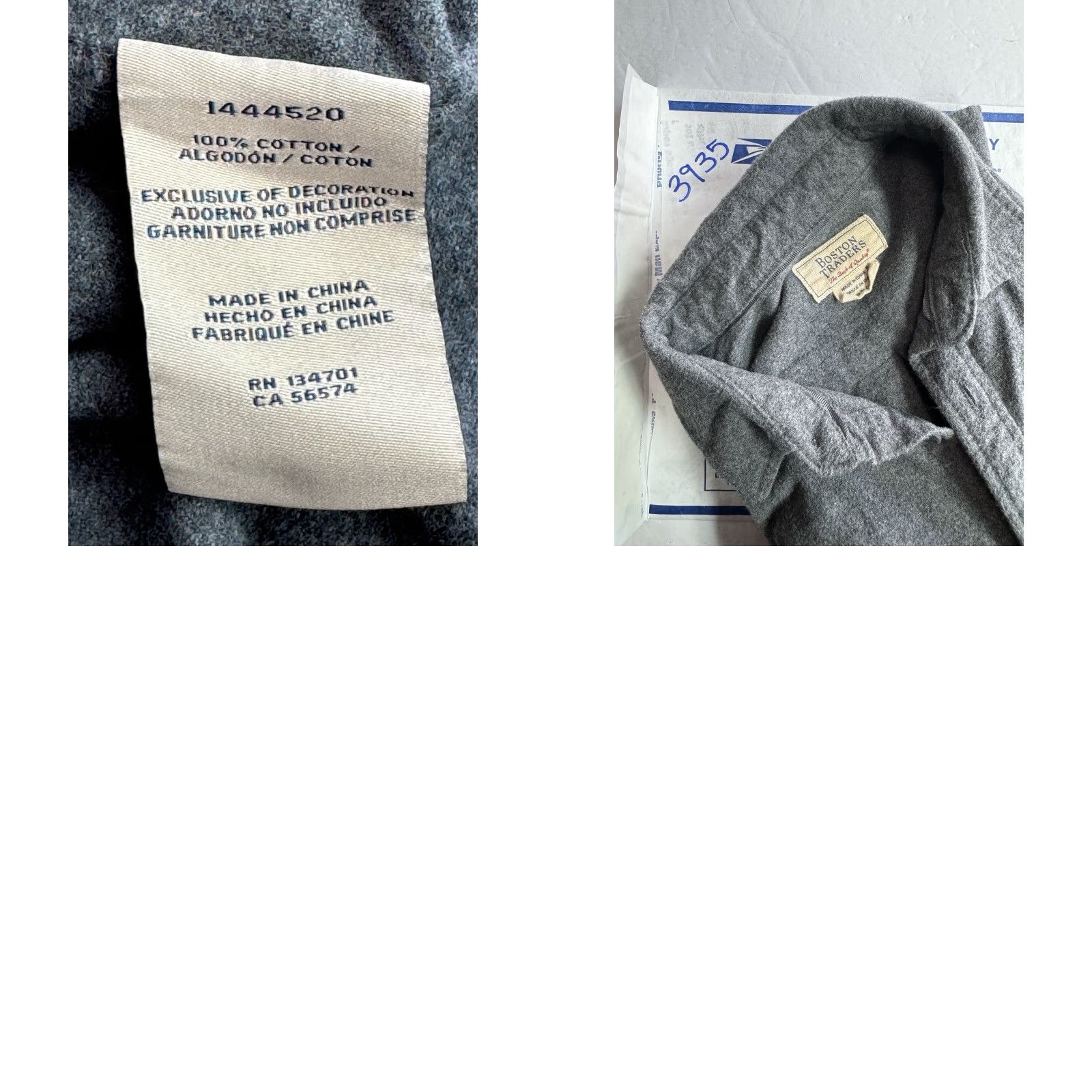 Vintage Boston Traders Gray Men's Button-Up Flannel Shirt M Size US M / EU 48-50 / 2 - 9 Thumbnail