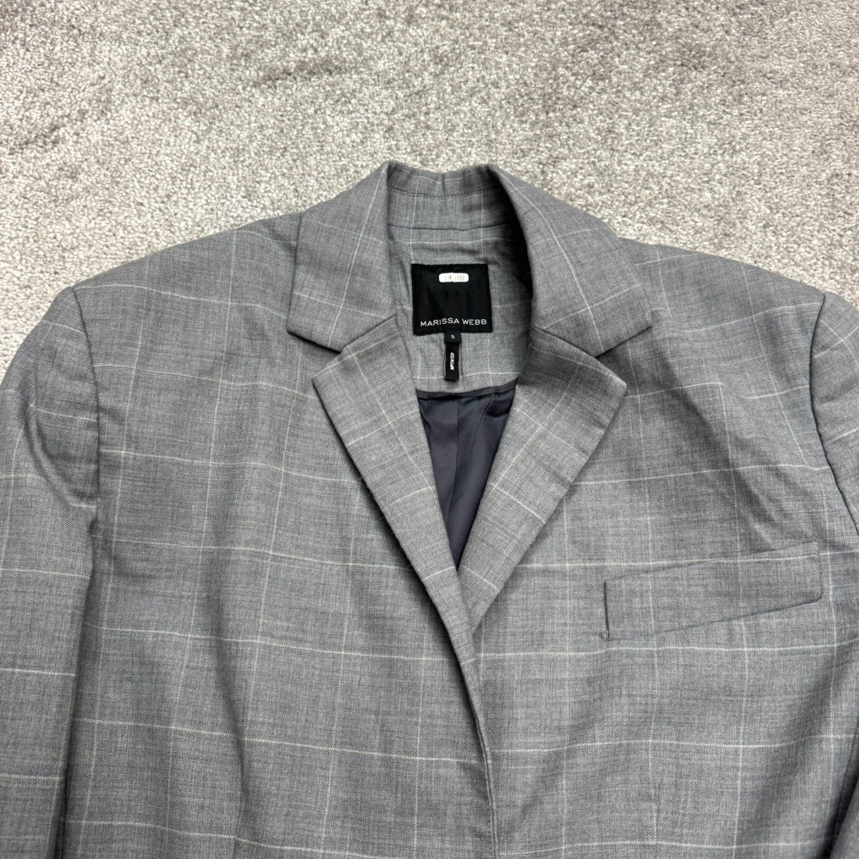 Marissa Webb Marissa Webb Blazer Women Small Gray Check Single Breasted Wool Work Womens Size S / US 4 / IT 40 - 2 Thumbnail