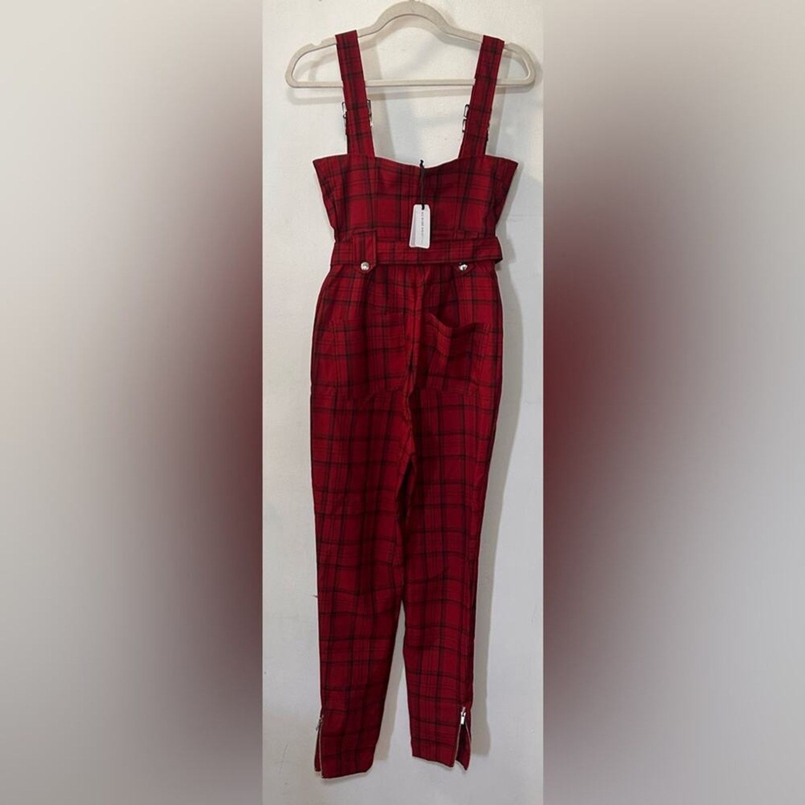 WeWoreWhat Nwt-WeWoreWhat- Seen on TV- Plaid Moto Overalls XS MSRP $225 Size 26" / US 2 / IT 38 - 5 Thumbnail