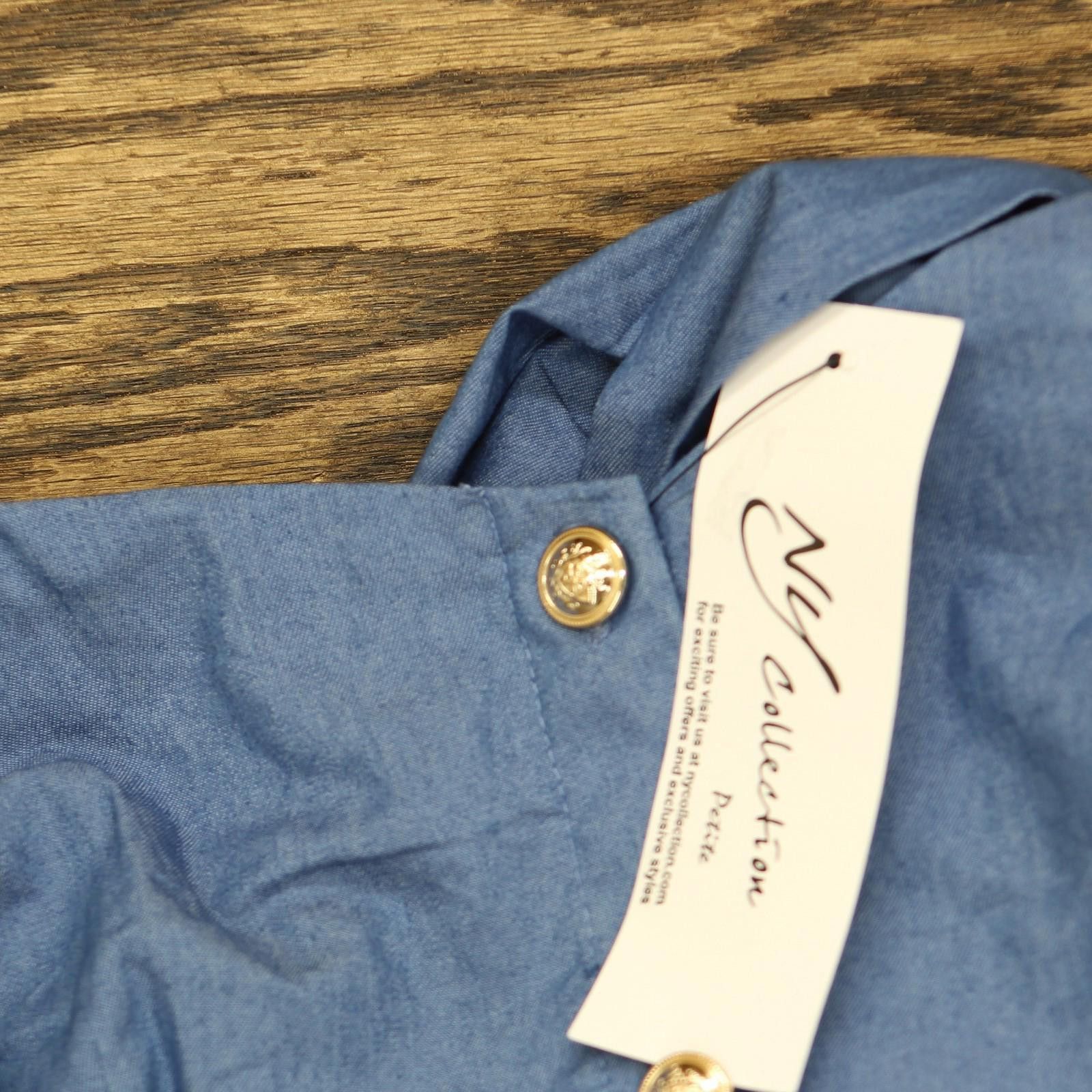 Other Nwt Ny Collection Knee-length Shirtdress Denim Blue Pl Size L / US 10 / IT 46 - 3 Thumbnail