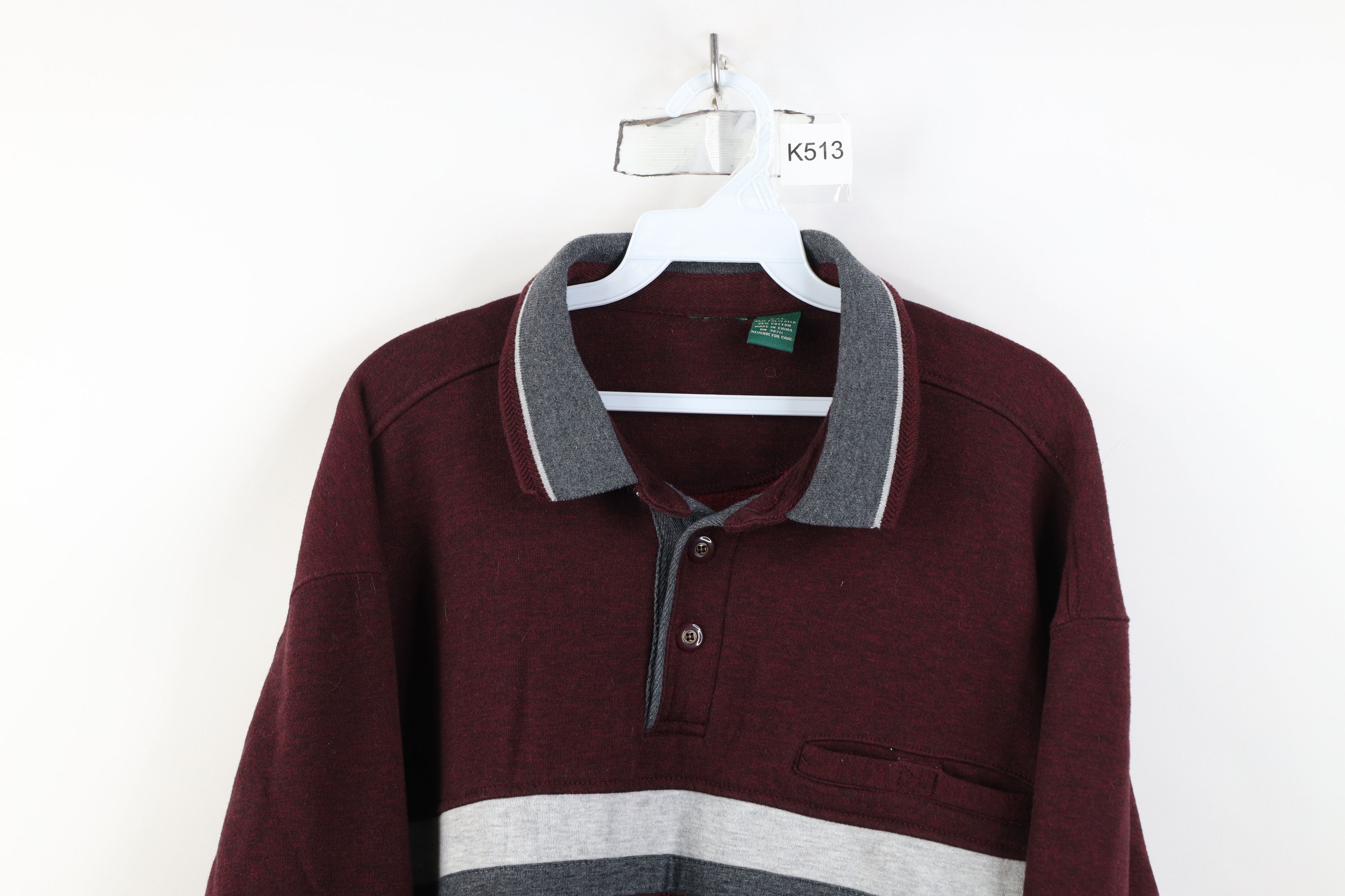 Vintage Vintage 90s Streetwear Block Collared Pullover Sweatshirt Size US XXL / EU 58 / 5 - 2 Thumbnail