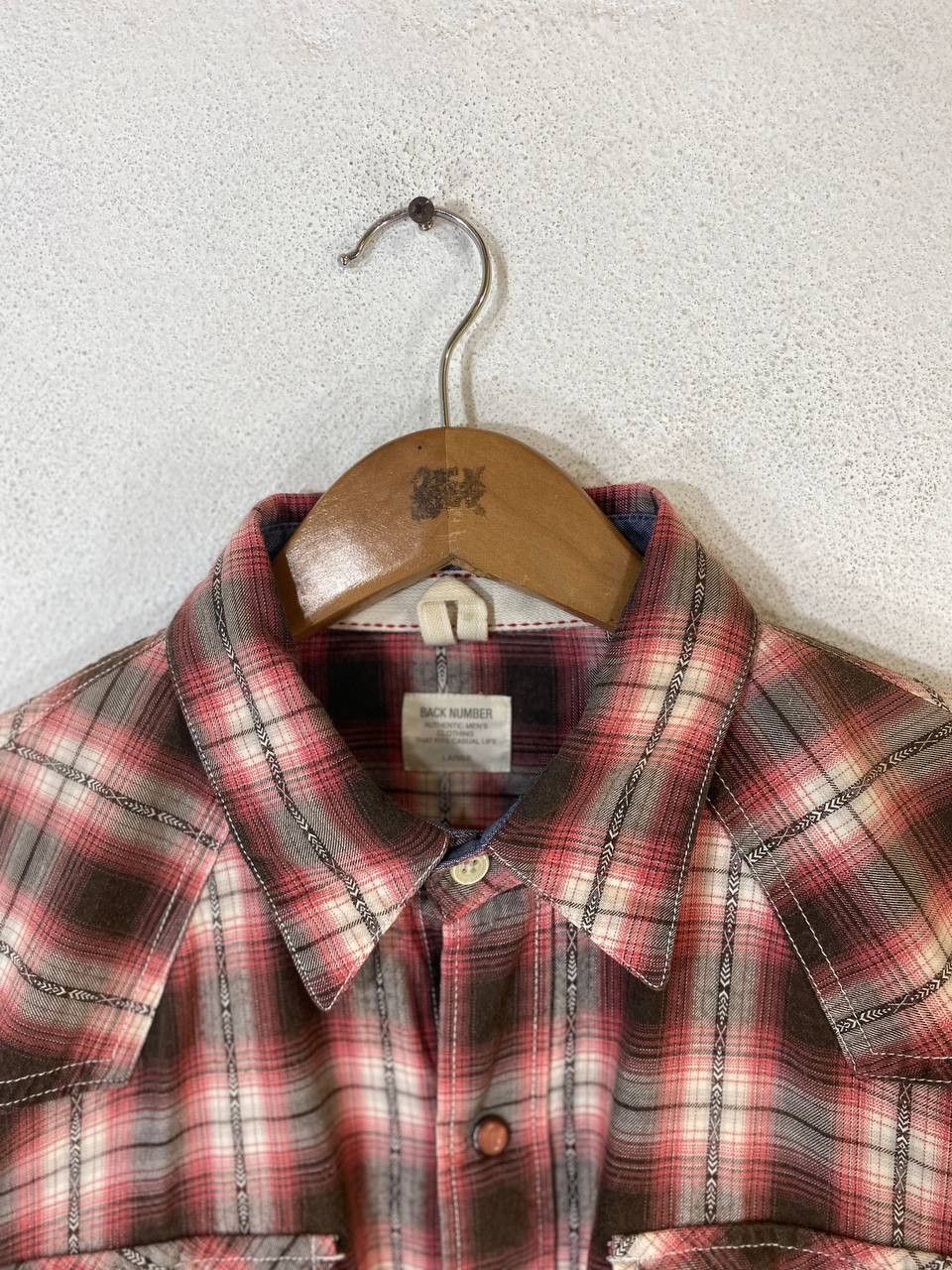 Japanese Brand back number japanese brands shadow plaid western shirt Size US L / EU 52-54 / 3 - 2 Thumbnail