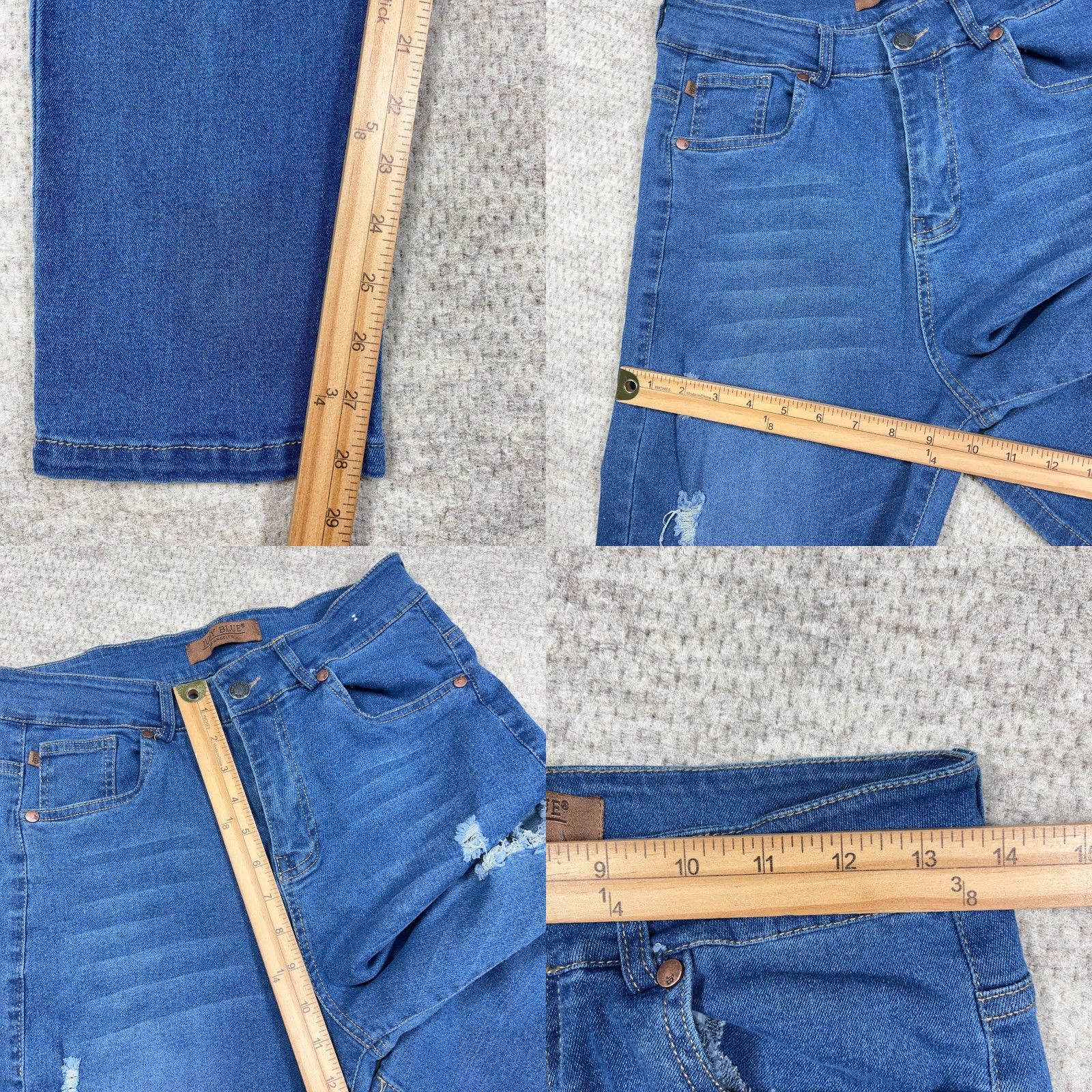 Vintage Judy Blue Jeans Women Medium Skinny Fit Jegging Med Wash High Rise Holes Rips Size 32" / US 10 / IT 46 - 8 Thumbnail
