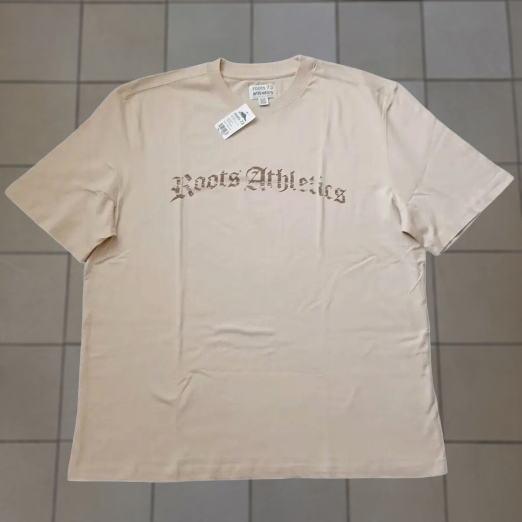 Roots Roots Athletics T Shirt Mens XL Beige Logo Short Sleeve NWT Size US XL / EU 56 / 4 - 1 Thumbnail
