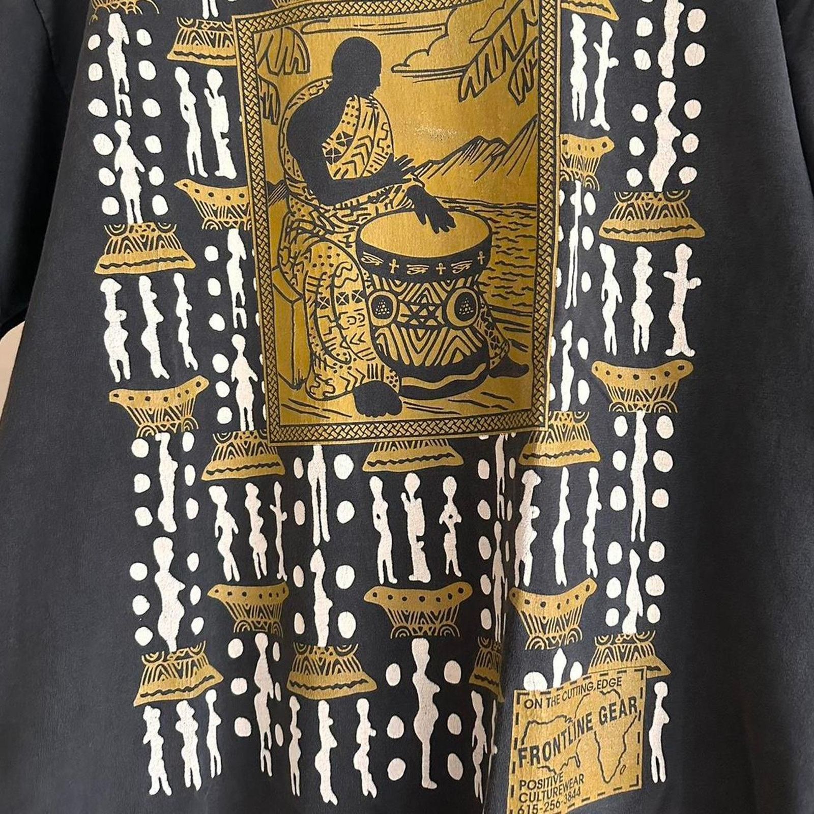 Hanes × Vintage Vintage African Drummer Black History Shirt Size US XL / EU 56 / 4 - 3 Thumbnail