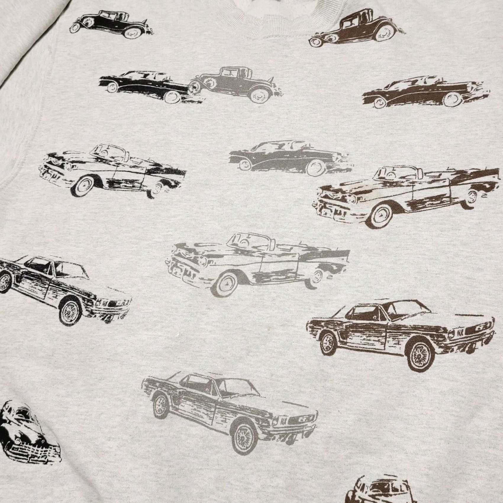 Fruit Of The Loom VINTAGE Car All Over Print Sweatshirt Men’s Large 90s Stained Gray Sweatshirt Size US L / EU 52-54 / 3 - 3 Thumbnail