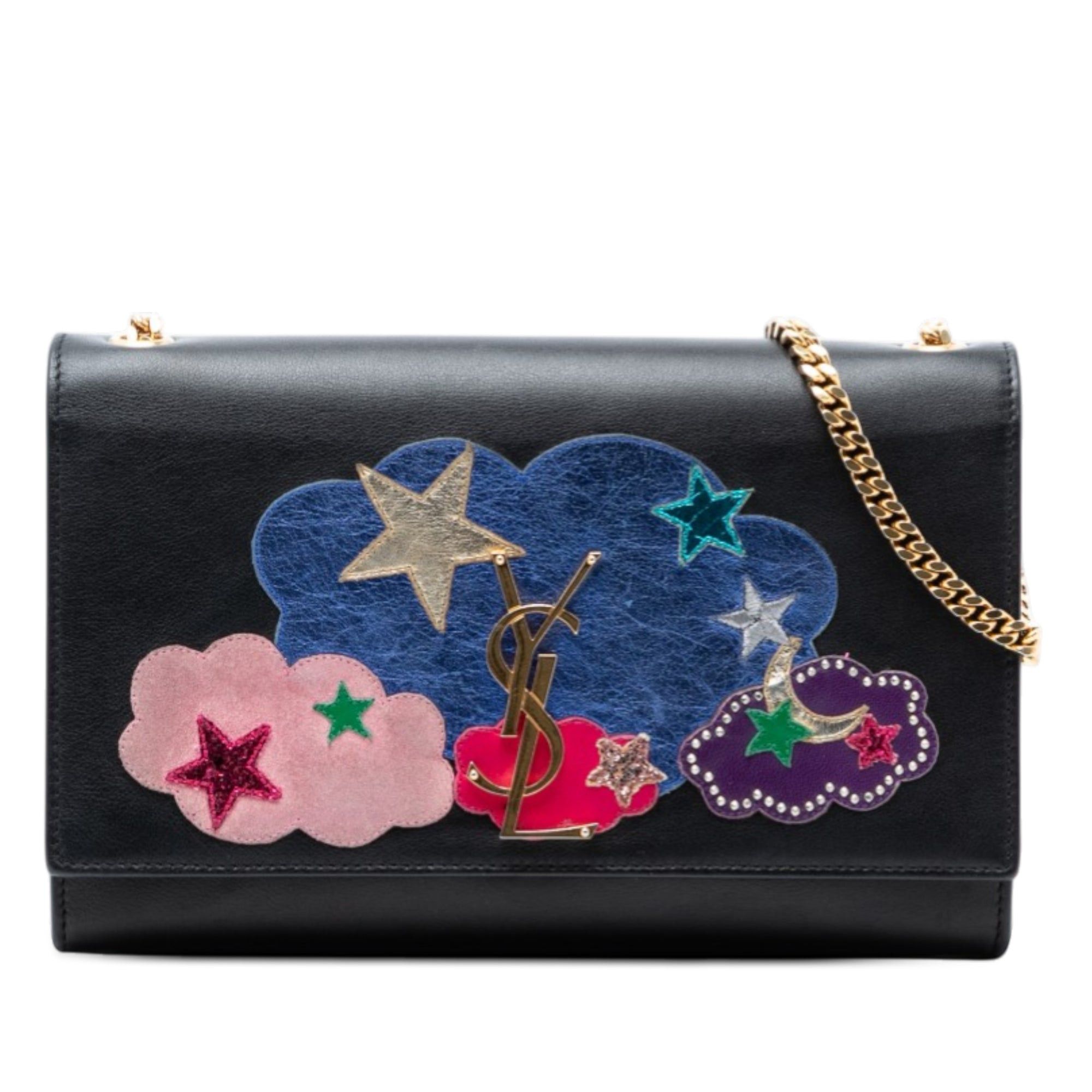 Saint Laurent Paris Medium Lambskin Cloud Star Patchwork Monogram Kate Crossbody Size ONE SIZE - 1 Thumbnail