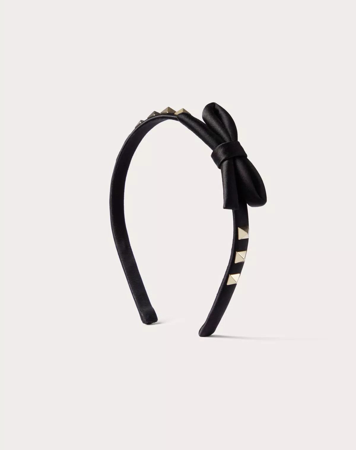 Valentino oc11z0725 Size:OS/Rockstud Satin And Metal Headband in Black Size ONE SIZE - 1 Thumbnail