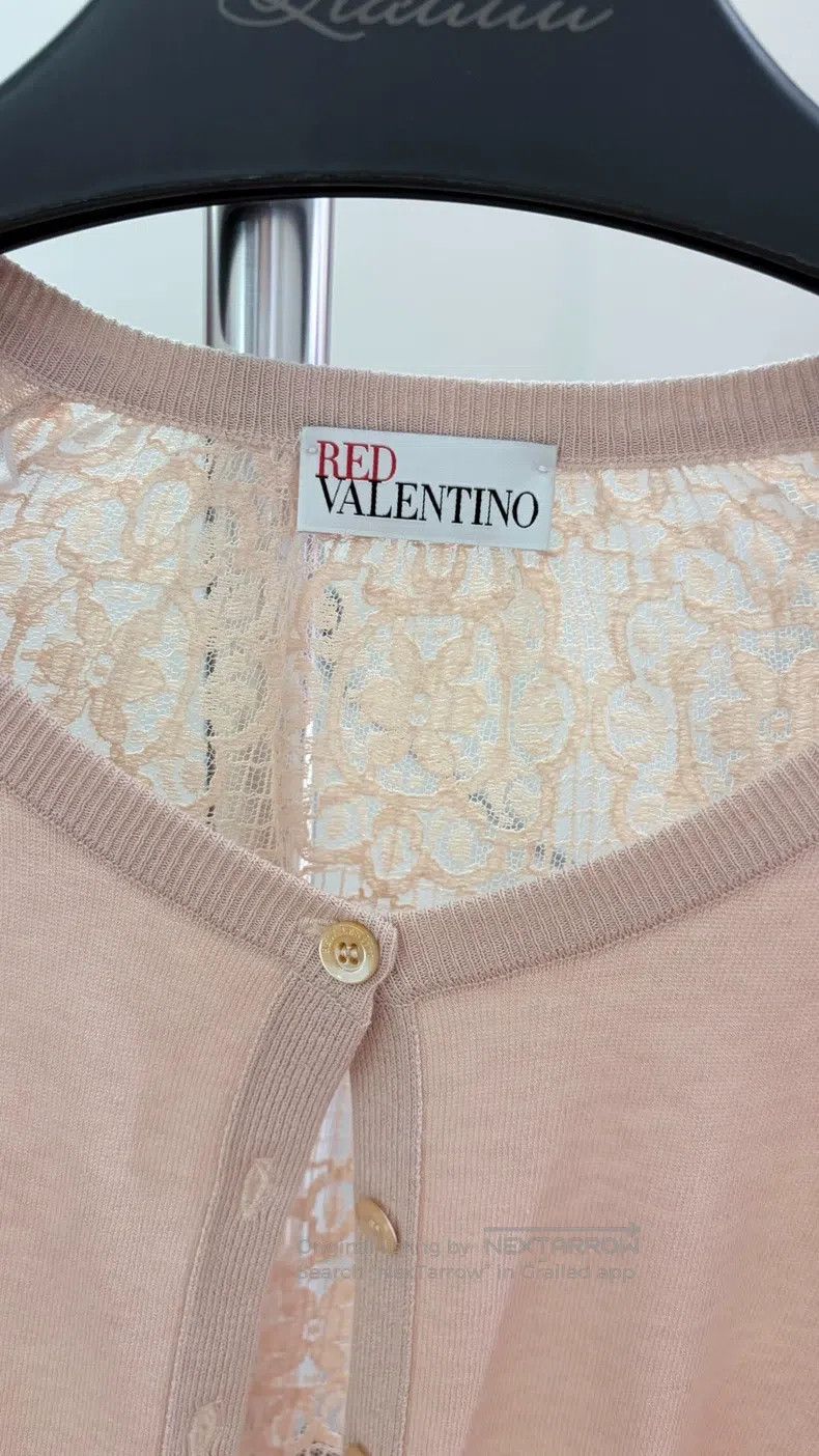 Valentino Valentino Pink lace patchwork knitted cardigan Size XS / US 0-2 / IT 36-38 - 3 Thumbnail