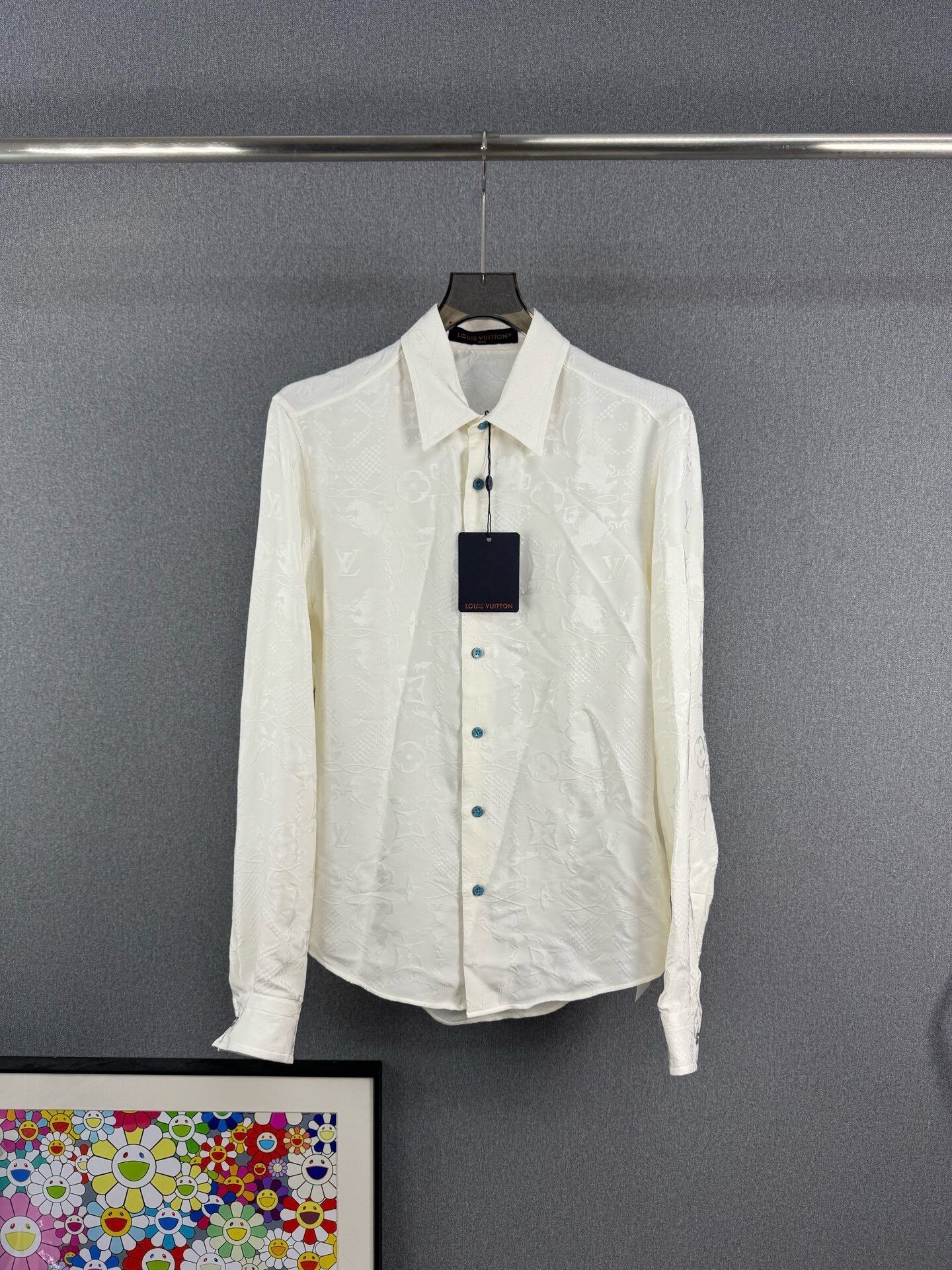 Louis Vuitton Louis Vuitton Turquoise Silk Long-Sleeve Shirt Size US S / EU 44-46 / 1 - 1 Thumbnail