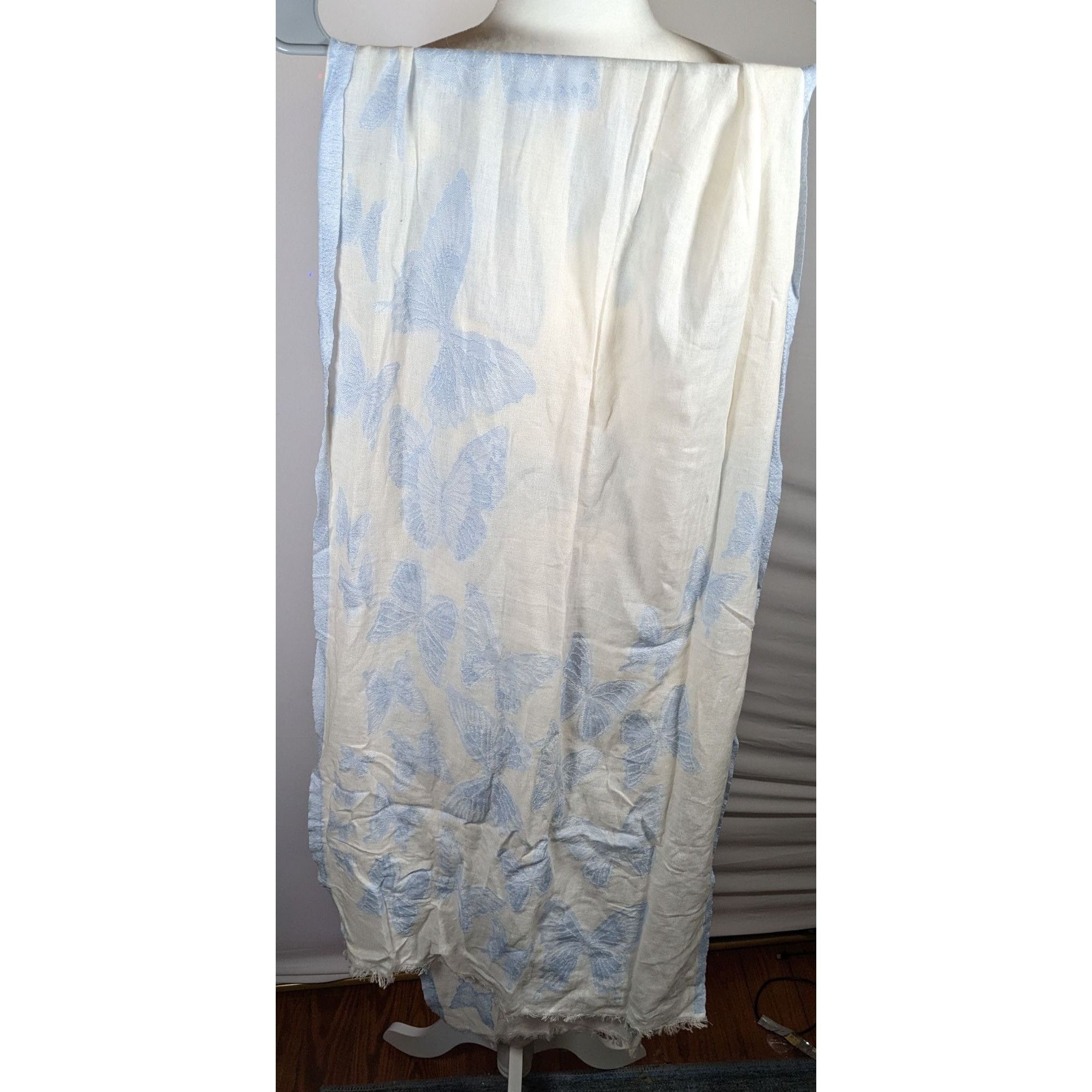 Other Pam's Pashminas & Exotic Scarves Fairycore Blue And White Bu Size ONE SIZE - 10 Thumbnail