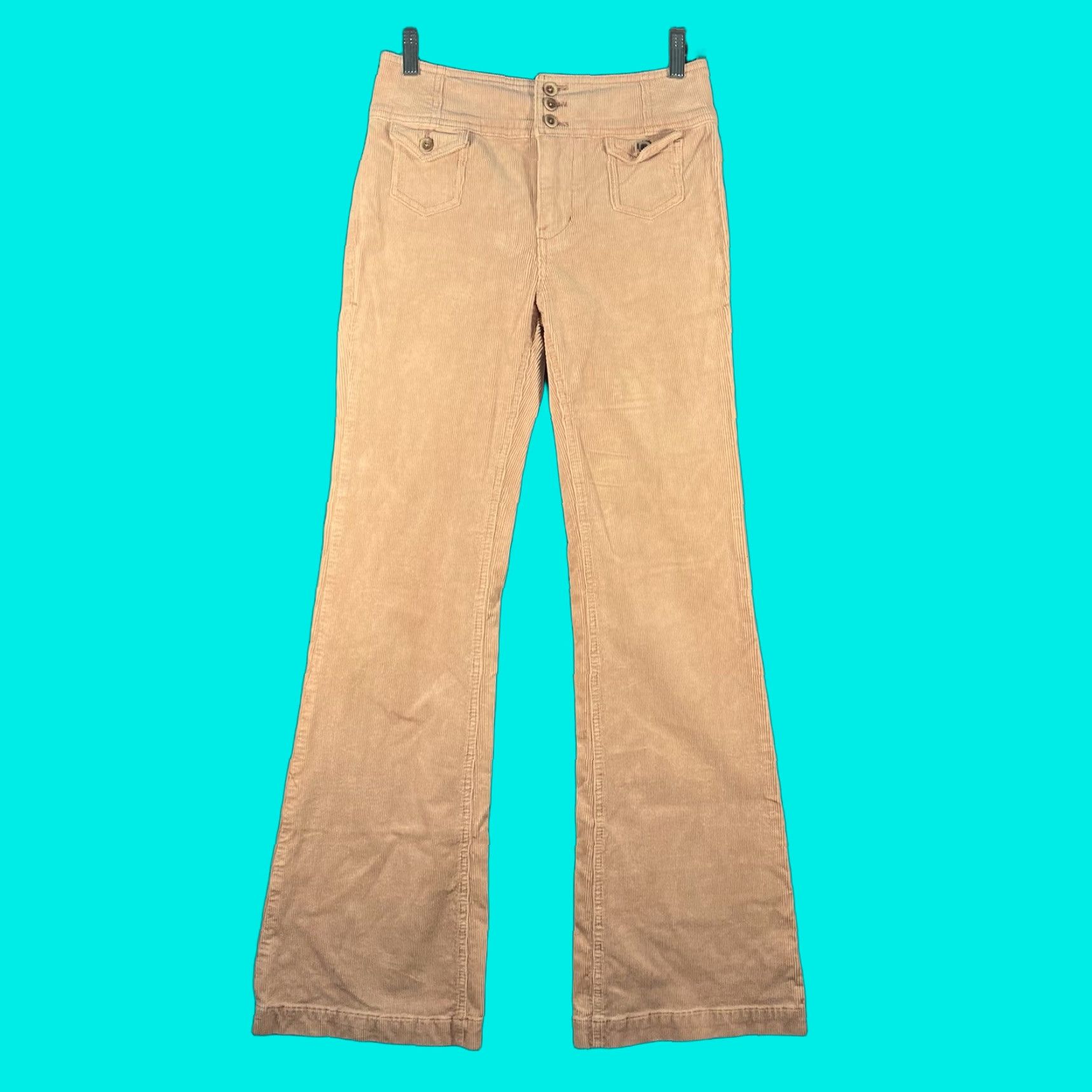 Vintage Pilcro + The Letterpress Pants Womens 27 High Rise Trouser Bootcut Corduroy Pink Size 27" / US 4 / IT 40 - 1 Thumbnail