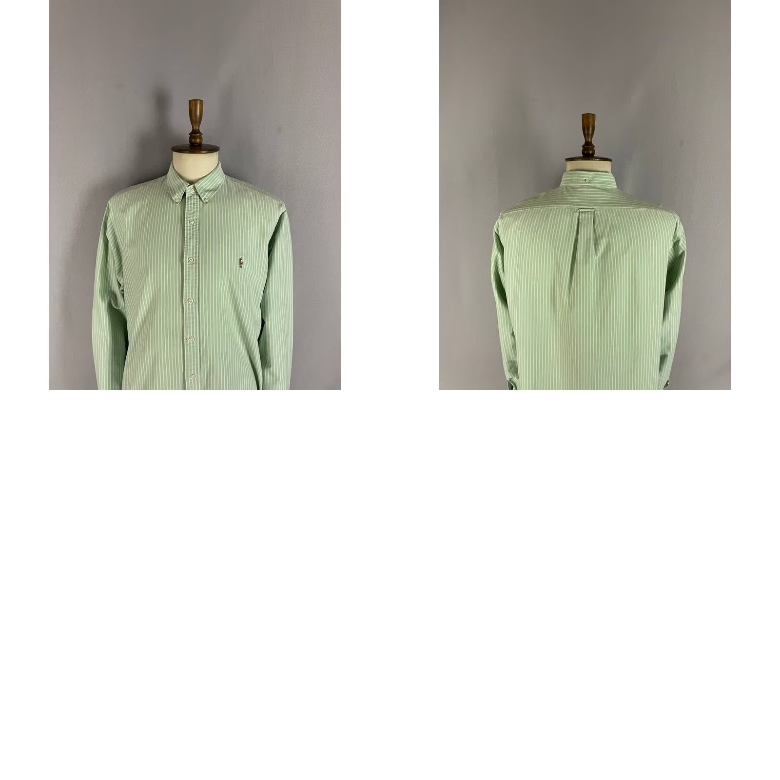 Polo Ralph Lauren Polo By Ralph Lauren Mens Button Down Shirt 2XL Green Striped Slim-Fit Shirt Size US XXL / EU 58 / 5 - 9 Thumbnail