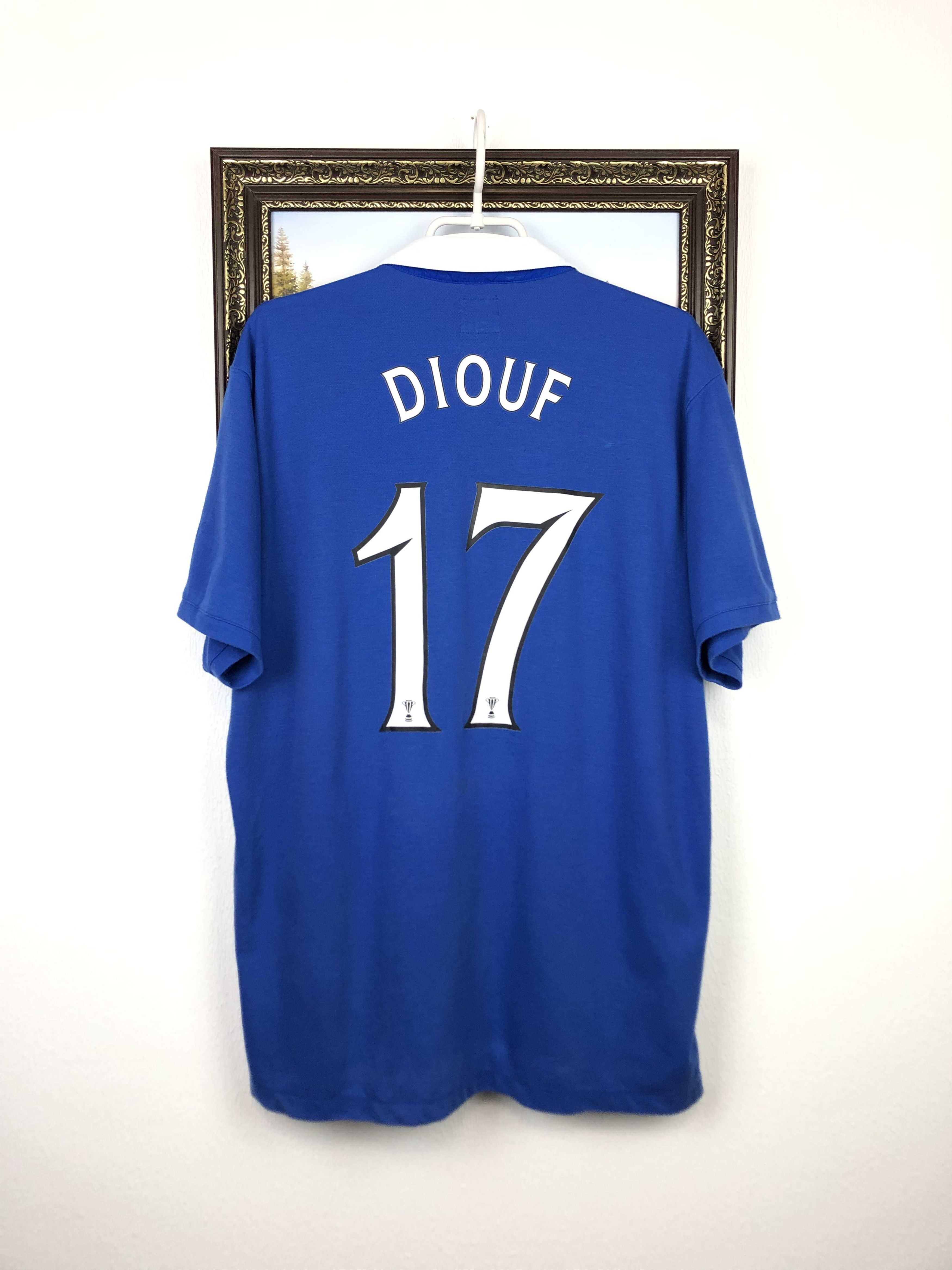 Vintage Rangers football shirt 2010 Soccer #17 Diouf Jersey Umbro Size US XL / EU 56 / 4 - 1 Thumbnail