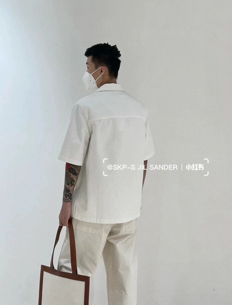 Jil Sander Jil Sander Cotton single breasted five quarter sleeved shi Size US S / EU 44-46 / 1 - 7 Thumbnail