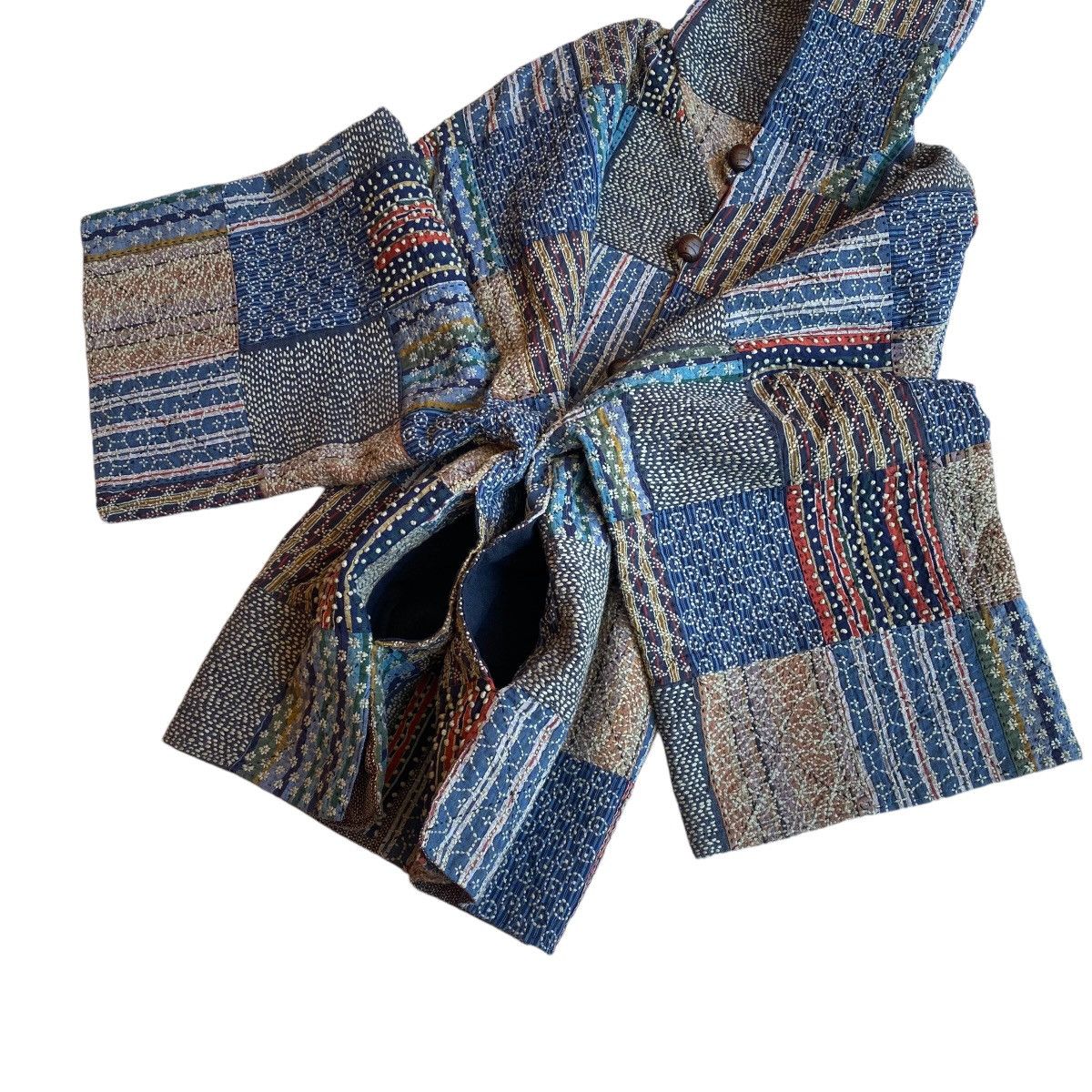 FDMTL Japanese Brand Sashiko Patchwork Denim Kimono Jacket Size US M / EU 48-50 / 2 - 5 Thumbnail
